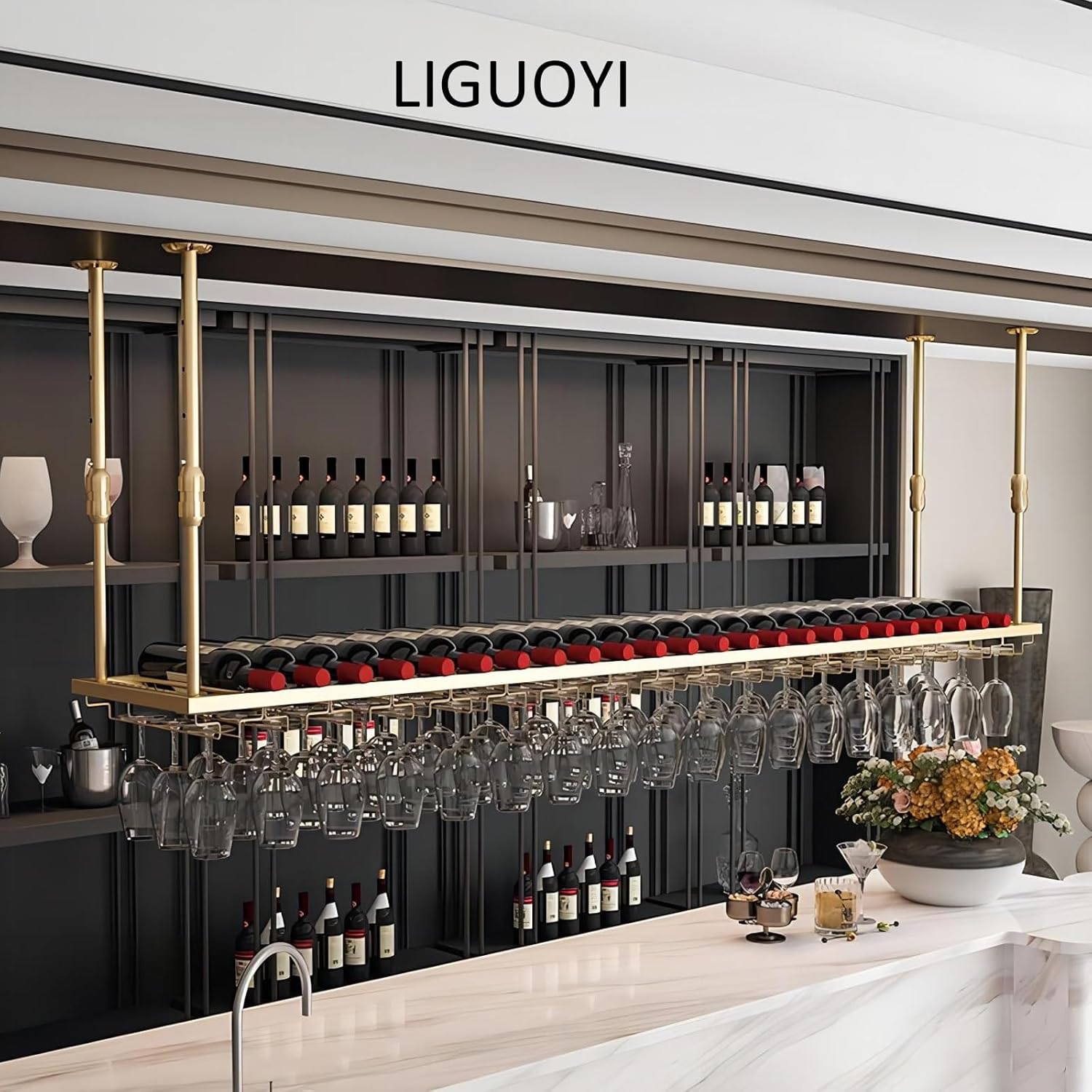 LIGUOYI Wall-Mounted Wine Glass Rack 1