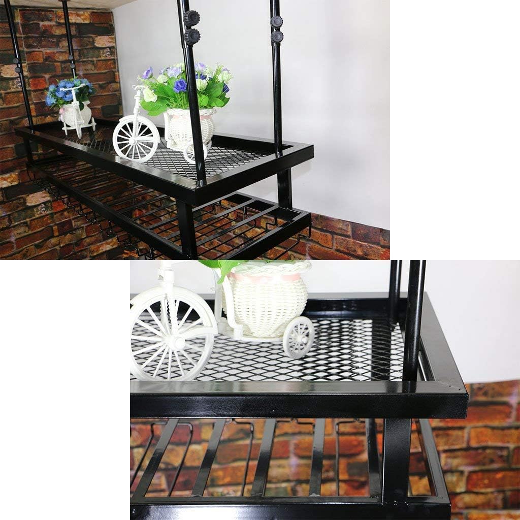 Wrought Iron Wine Rack Wall Shelf with 2 Levels