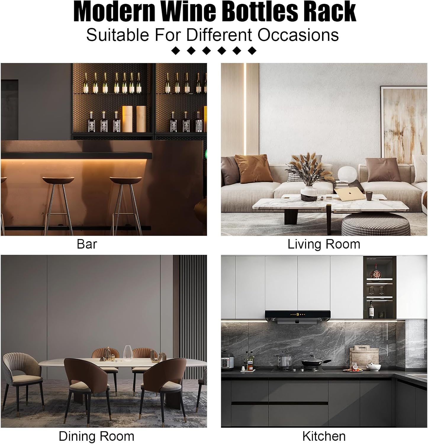 Modern Freestanding Wine Rack with 10 Grids