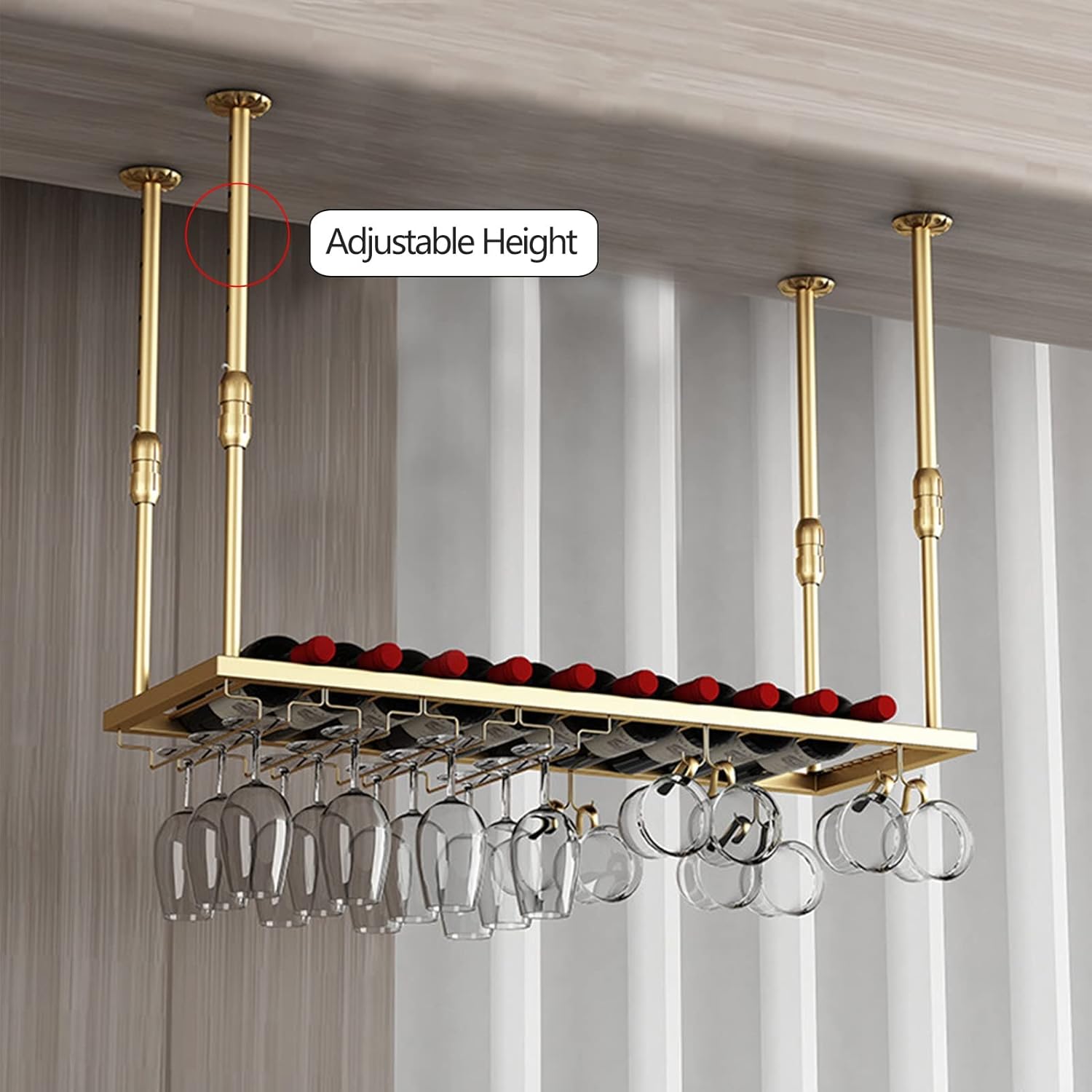 Wine Glass Rack Under Cabinet Adjustable