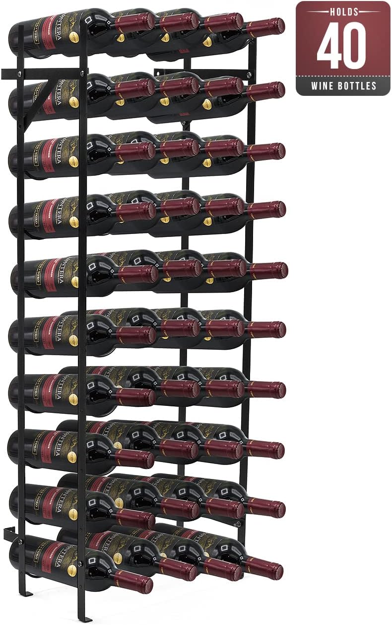 Sorbus Wine Rack Floor Stand Holds 40 Bottles
