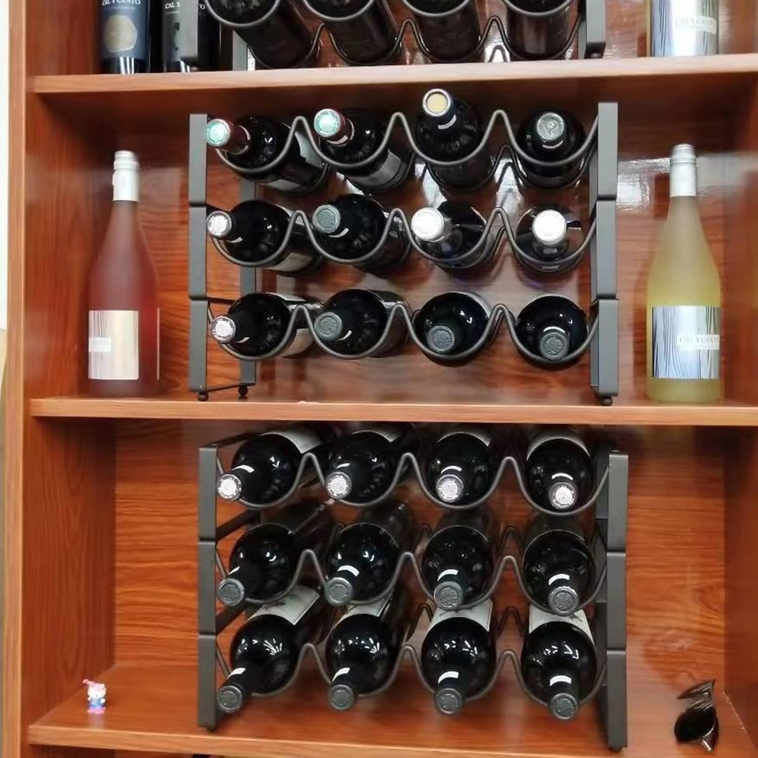 Zyqixluk Iron Stacking Wine Rack Freestanding