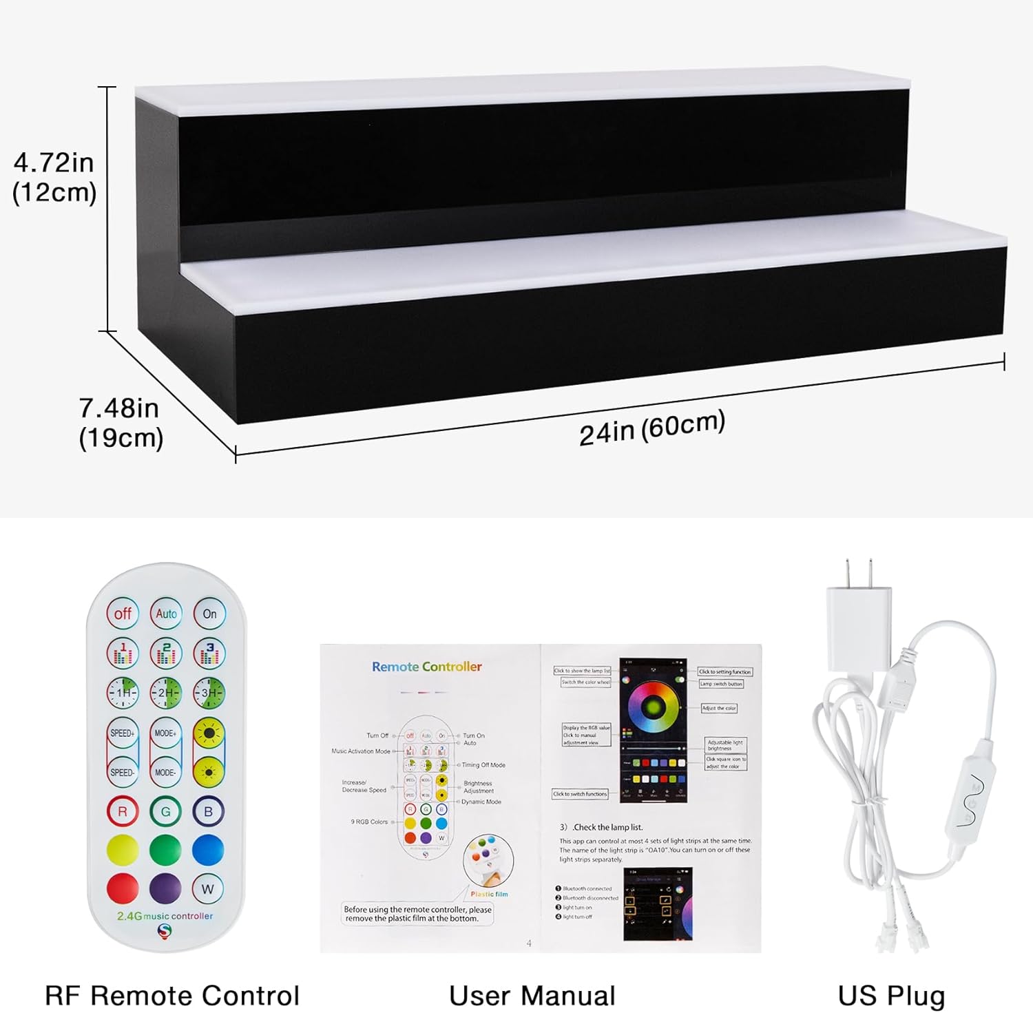 LED Lighted Liquor Bottle Display Shelf with Remote and App Control