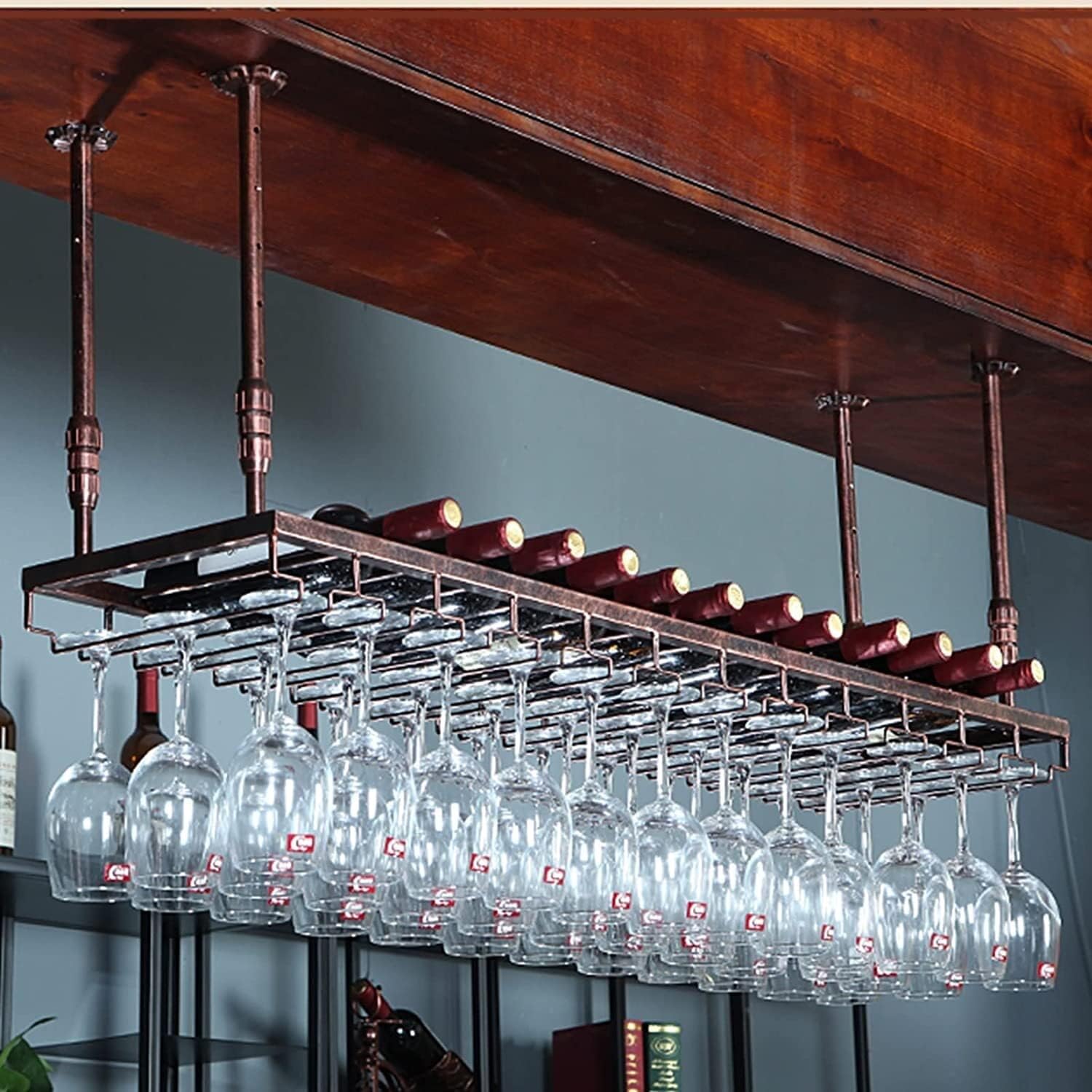 IOCCIOBB Wall-Mounted Wine Rack with Adjustable Holder