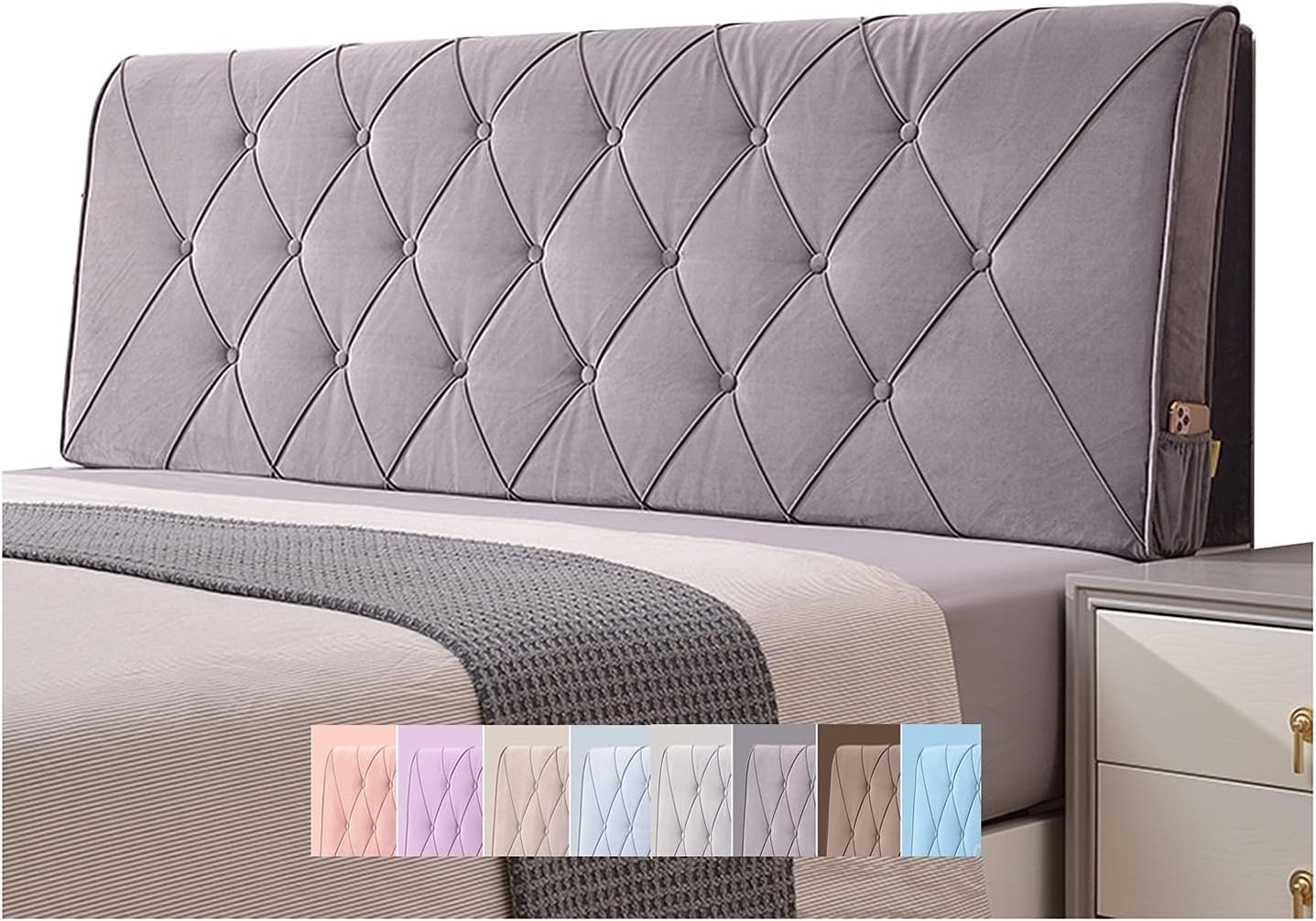 CHIAPERINI Liangjun Headboard Cushion - Gray 160x60x10cm