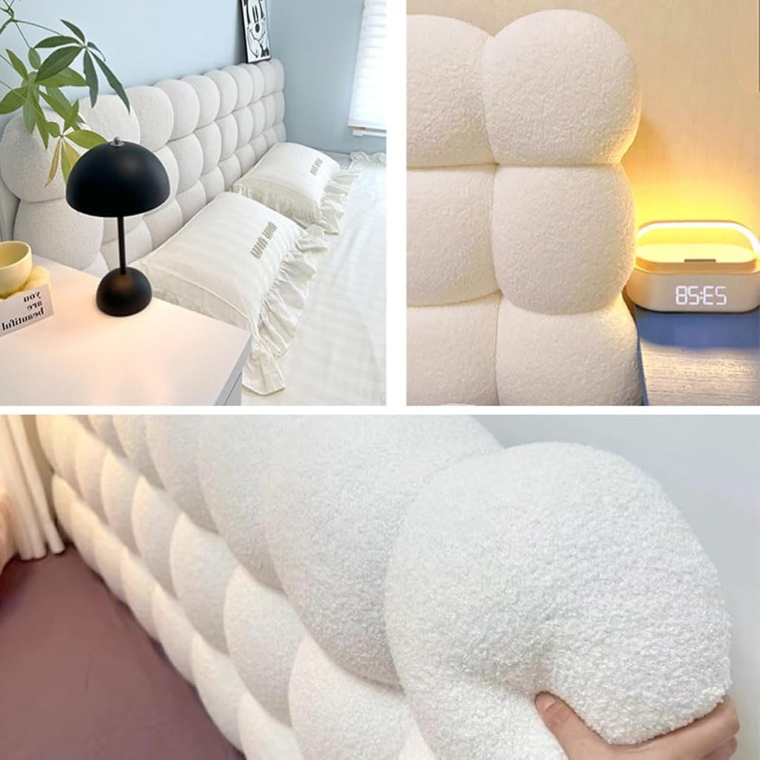 Fluffy Wedge Headboard Pillow 150x60x10cm for Bed and Reading