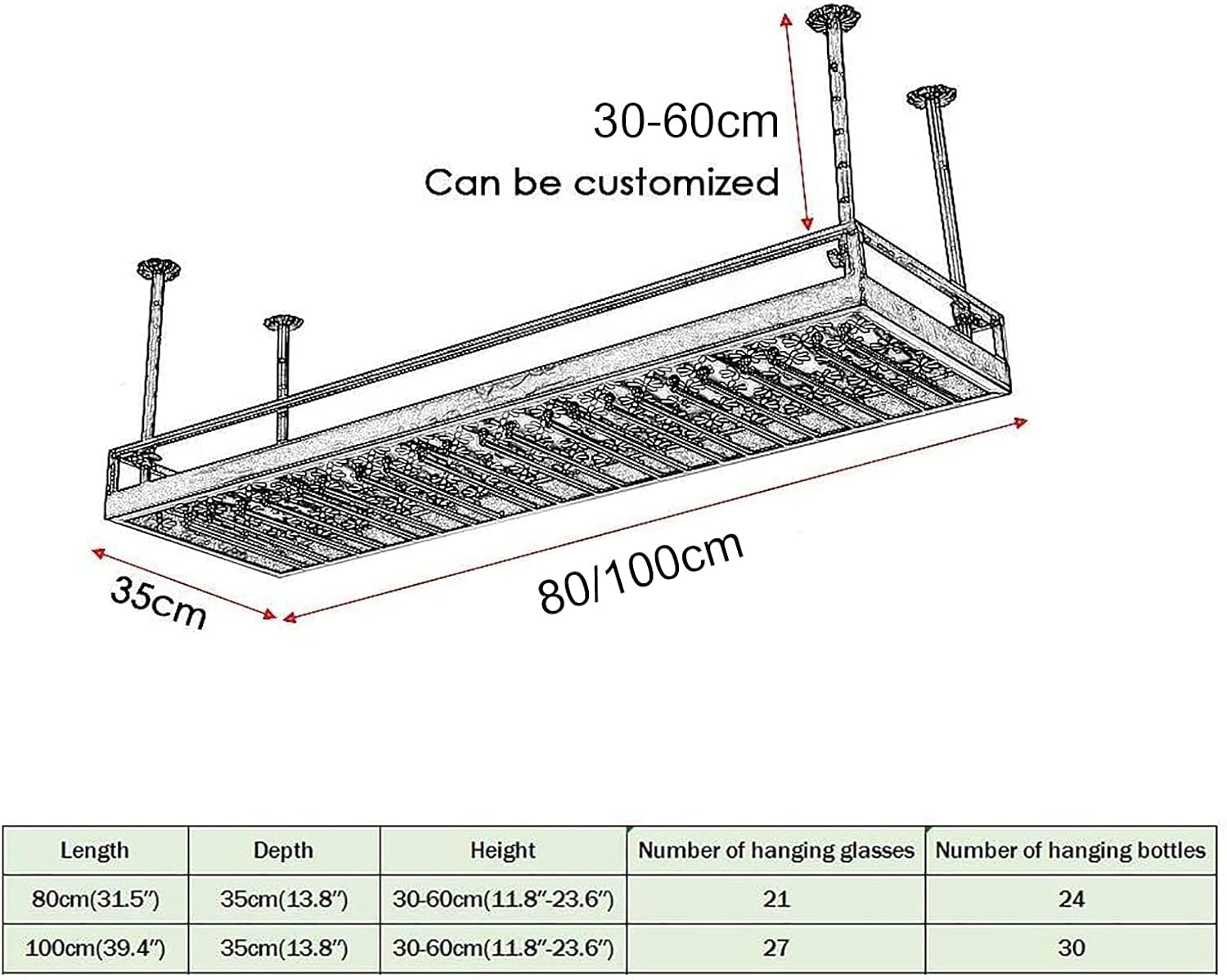 OBONG Modern Style Iron Wine Rack with Adjustable Height