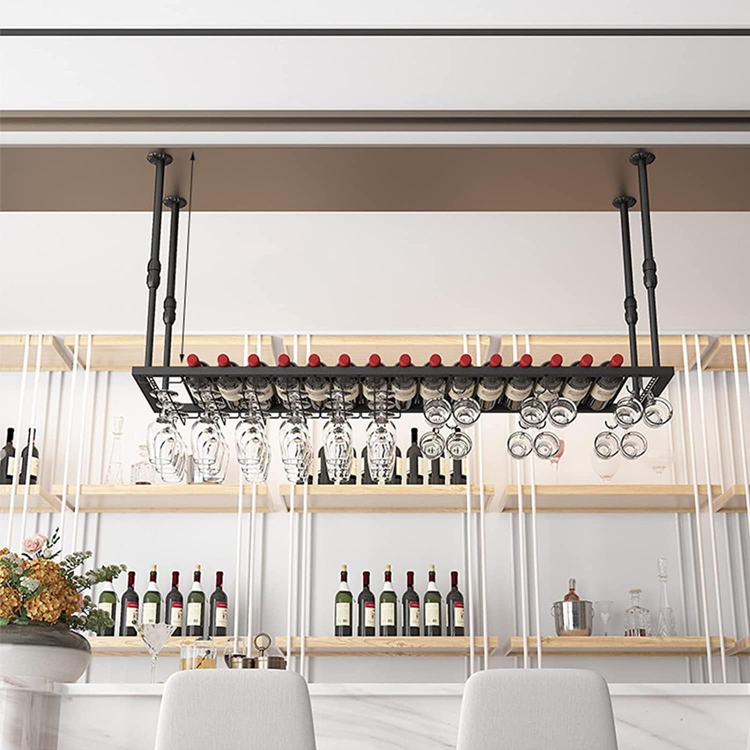 IOCCIOBB Wall-Mounted Wine Rack with Adjustable Holder 1