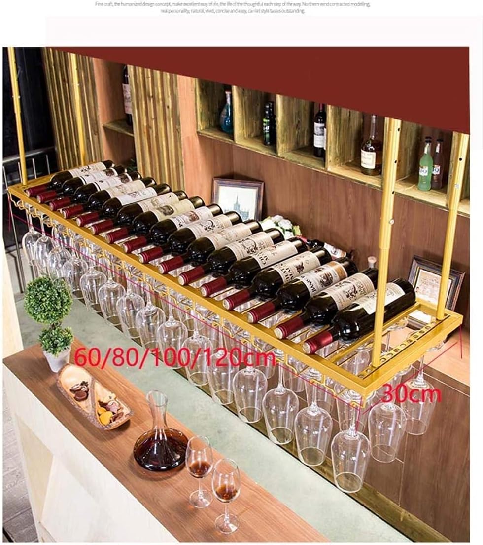 Adjustable Metal Wine Rack 120Cm Wall-Mounted Glass Holder
