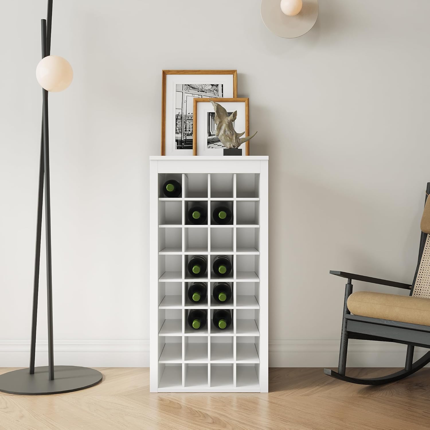 WERSMT 8-Tier Wine Rack Free Standing Floor