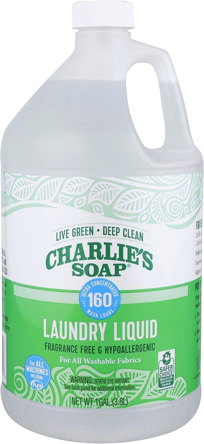 Charlies Soap Laundry Liquid 160 Loads Eco-Friendly Natural
