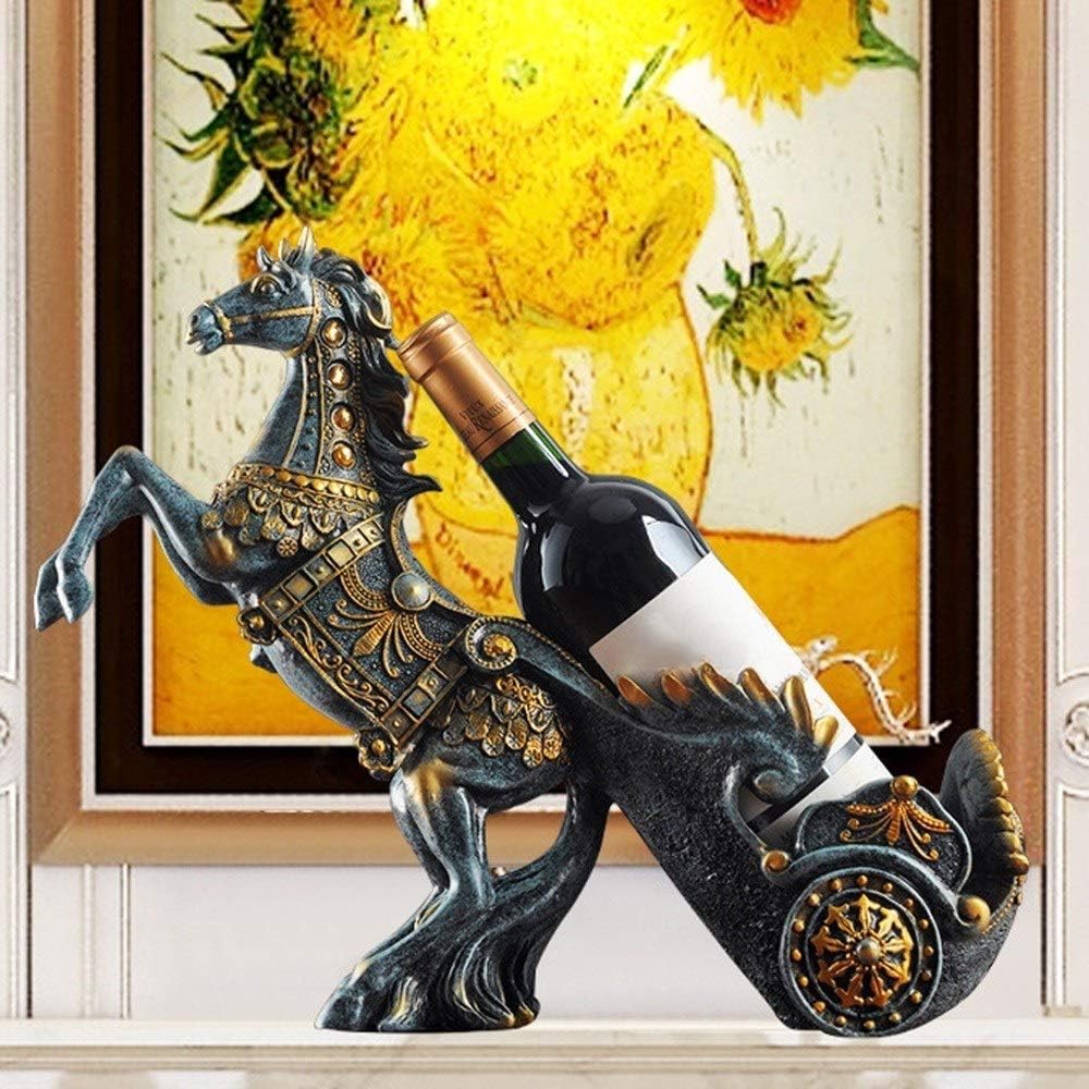 Pkfinrd Blue Resin Wine Rack Animal Shape Decor