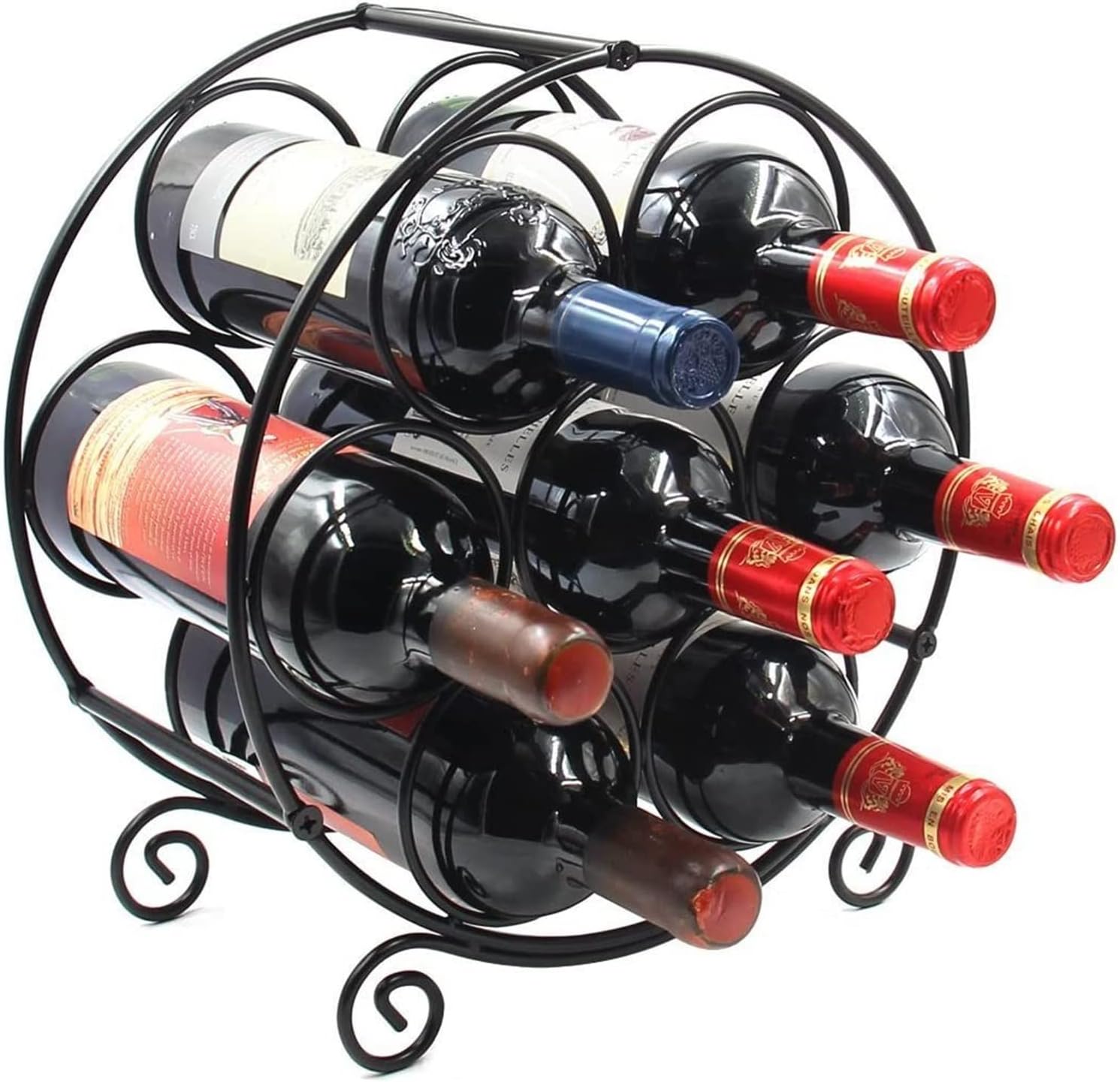 DYPA-AF12 7 Bottle Portable Wine Rack Black