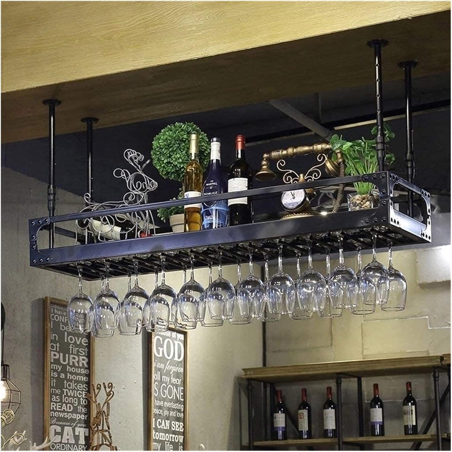 ALDEPO Dolphin Waves Wine Rack Ceiling Holder