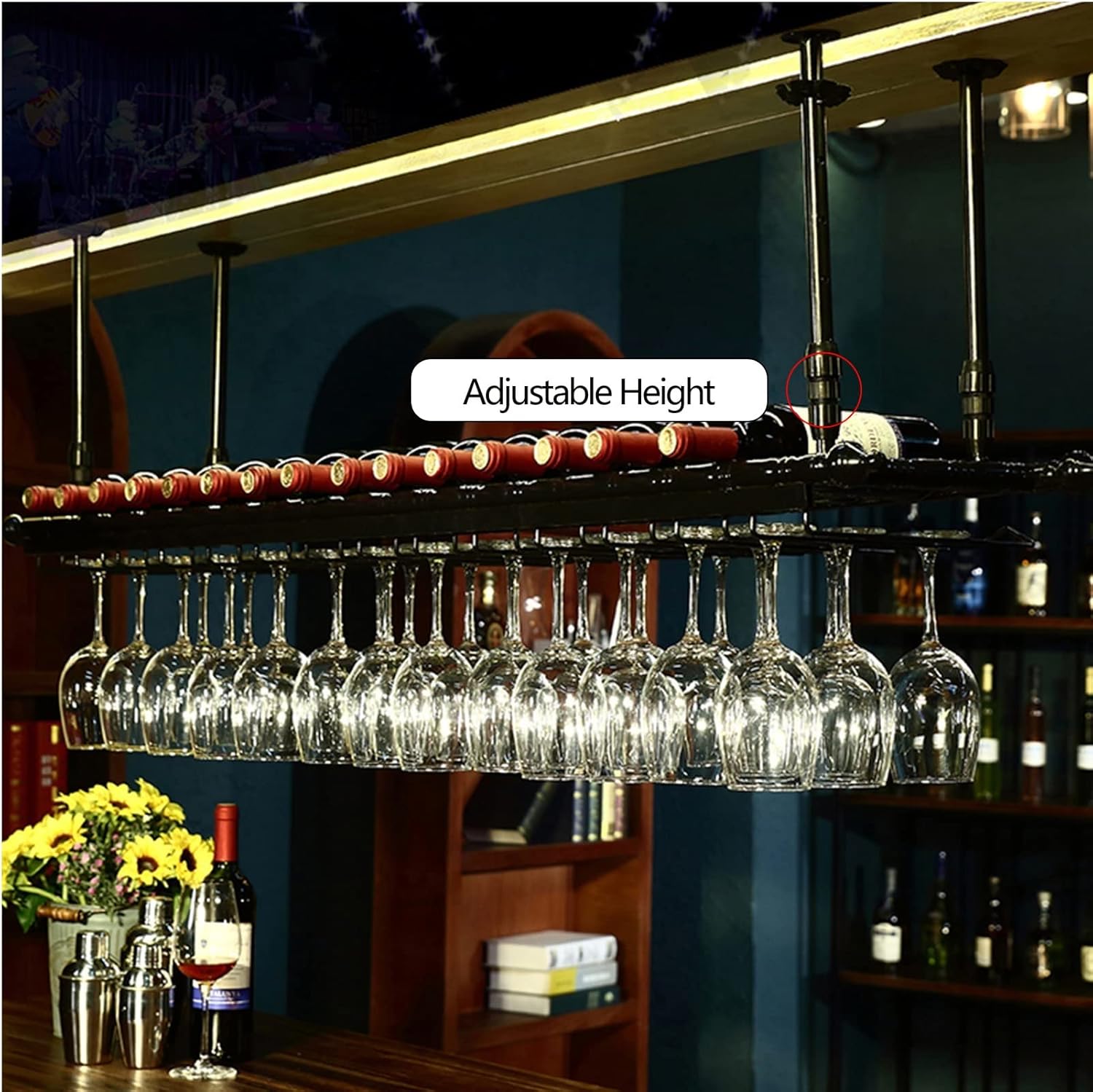 Suuim Ceiling Mounted Wine Holder with Storage
