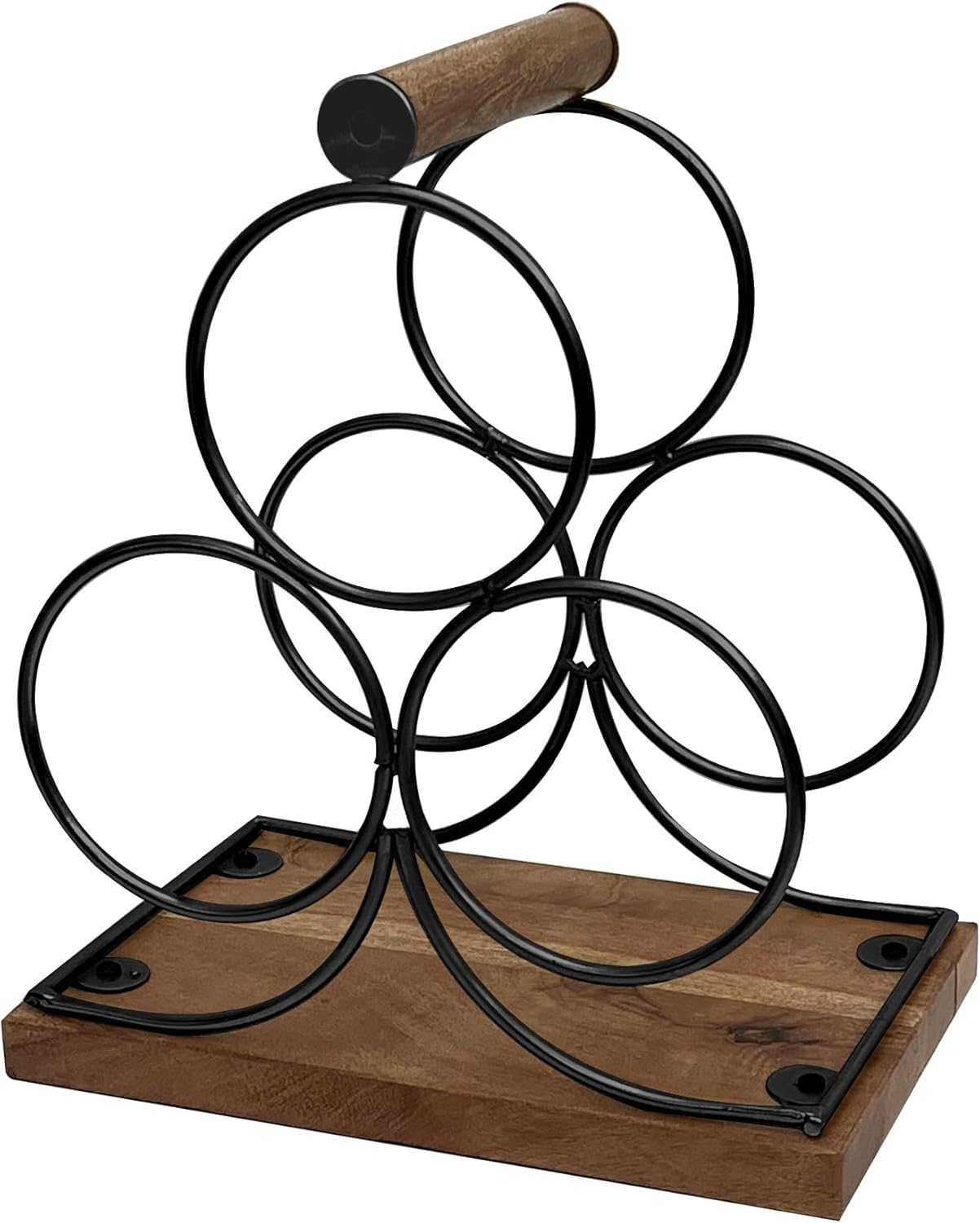 Nu Steel 3 Bottles Tabletop Wine Holder Black 1
