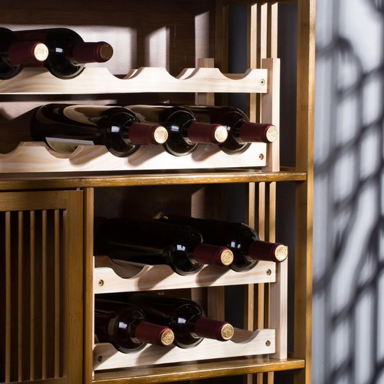 NIBHZ Modern Freestanding Wine Rack with Elegant Design