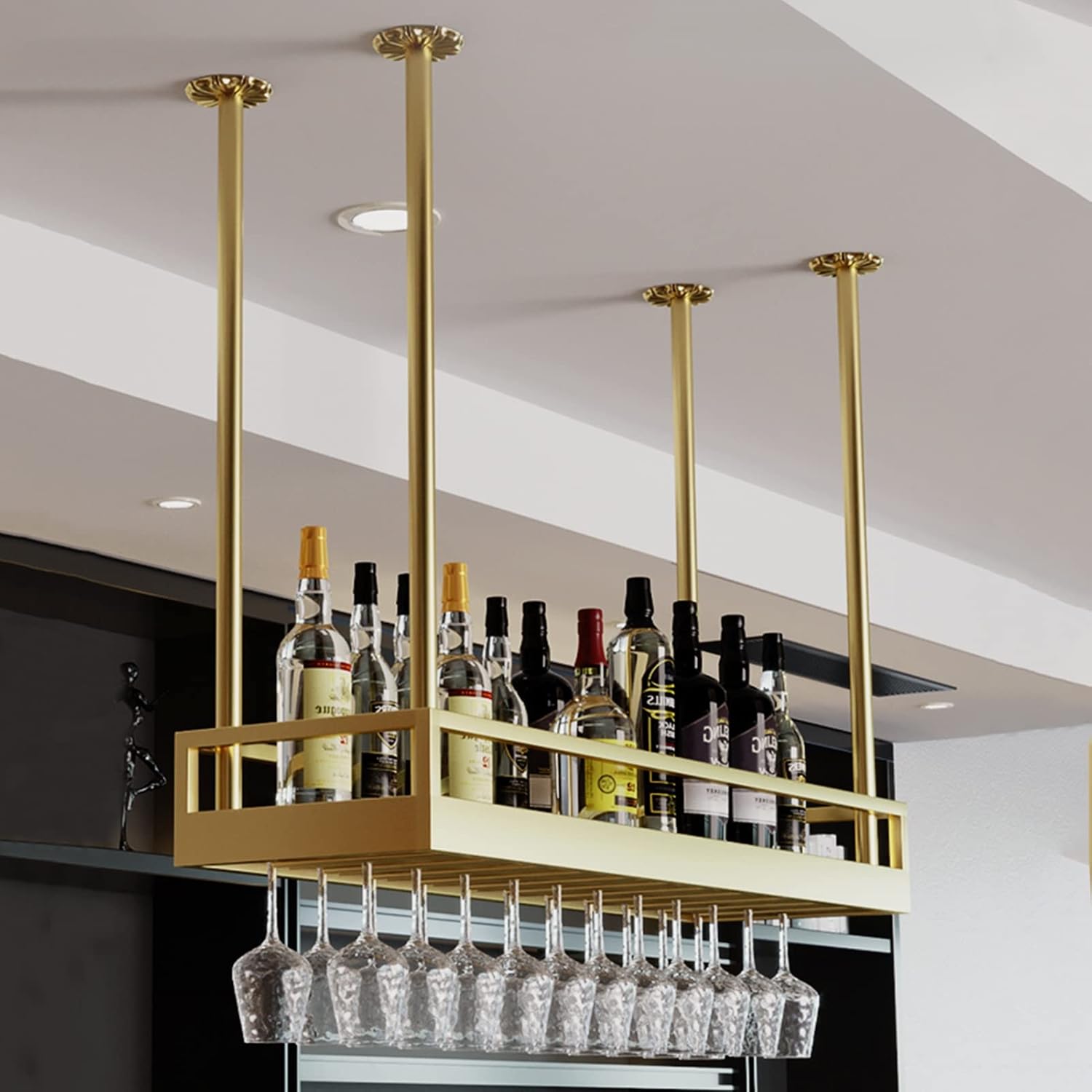 Sturdy Metal Wine Glass Holder for Kitchen and Bar