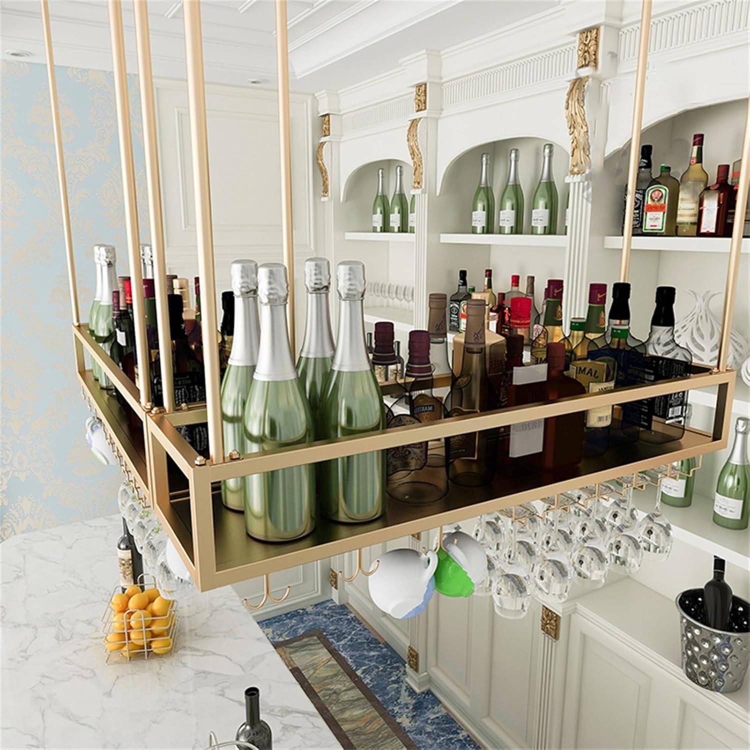 Industrial Style Metal 2 Tier Wall Mounted Wine Rack