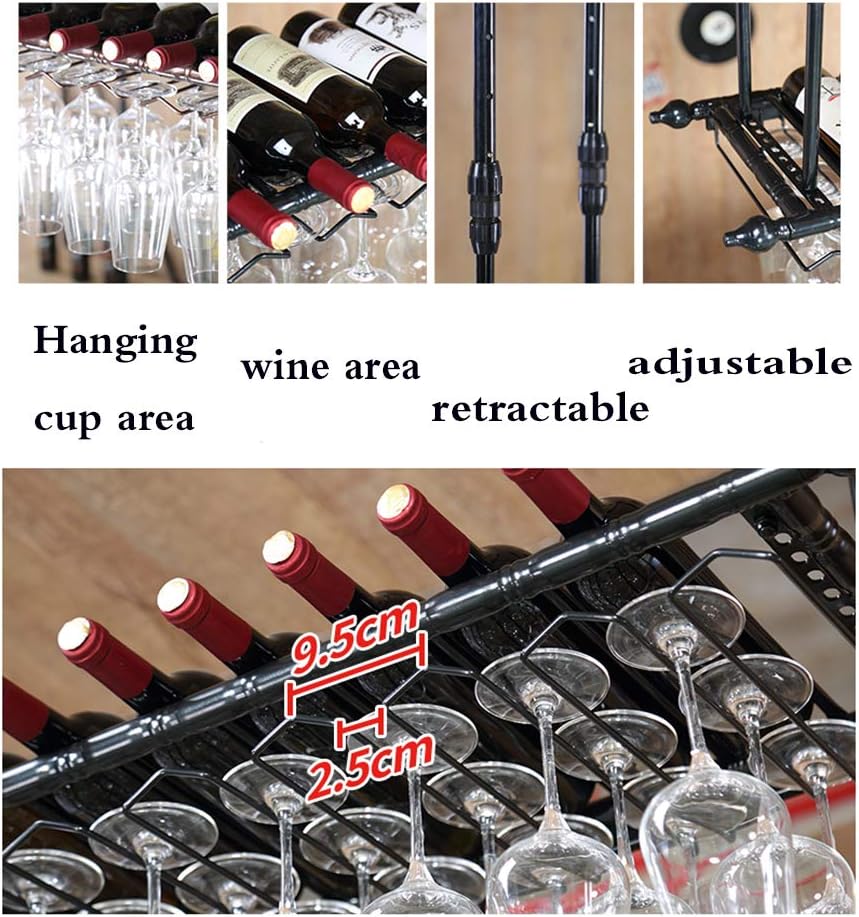 LIYANJJ Wine Rack Adjustable Industrial Metal Floating Shelves