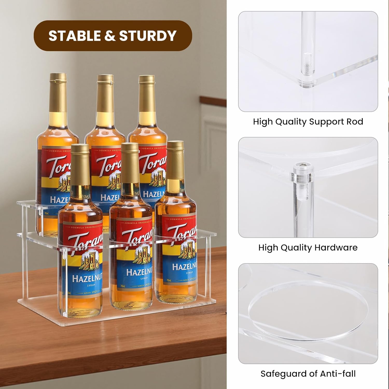 IEEK 2-Tier Coffee Syrup Holder Stand Organizer