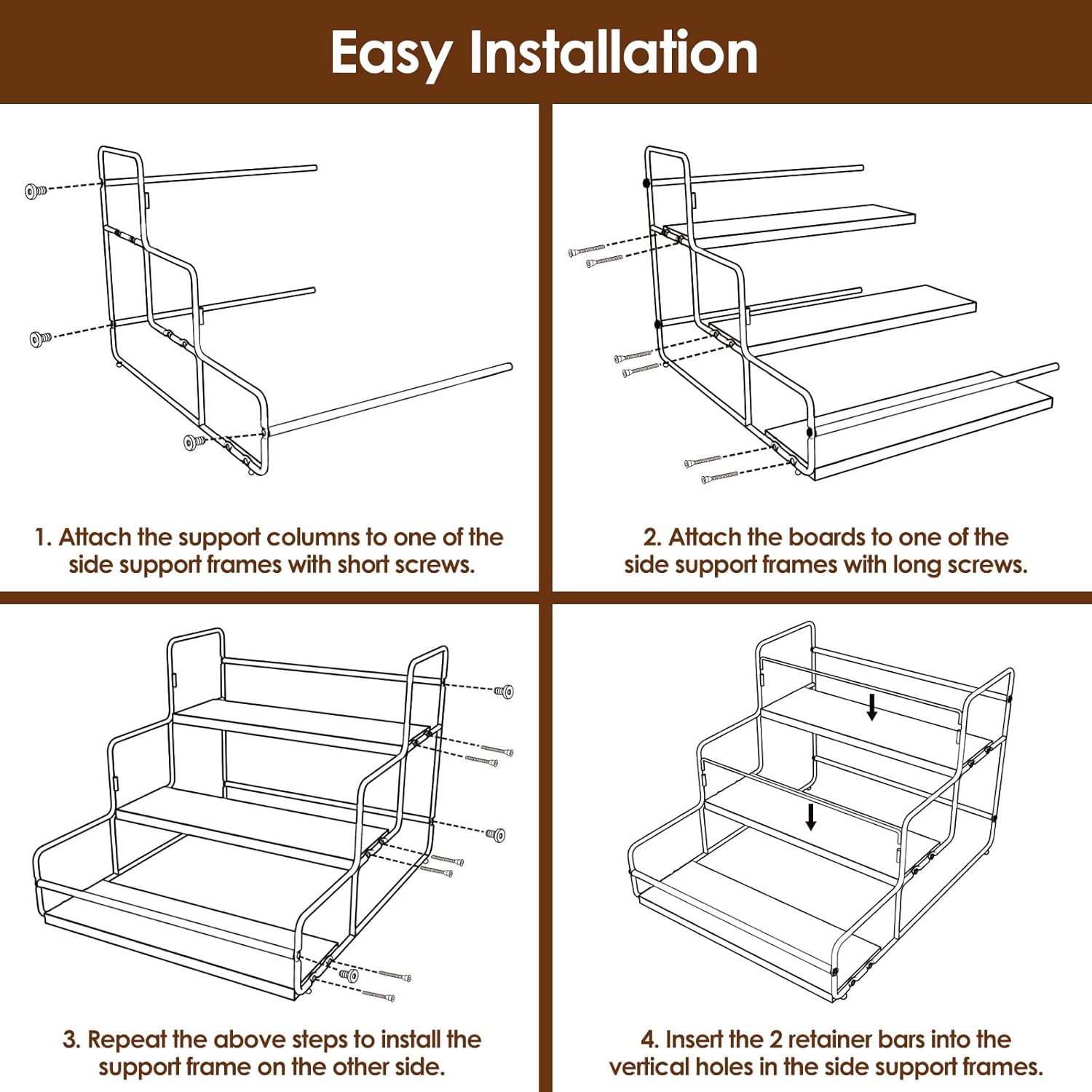 Nuovoware 3-Tier Liquor Display Shelf with Wooden Base