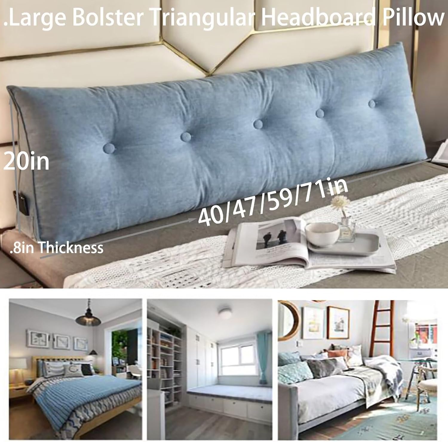 TESICA White Wedge Pillow for Headboard and Bed Rest