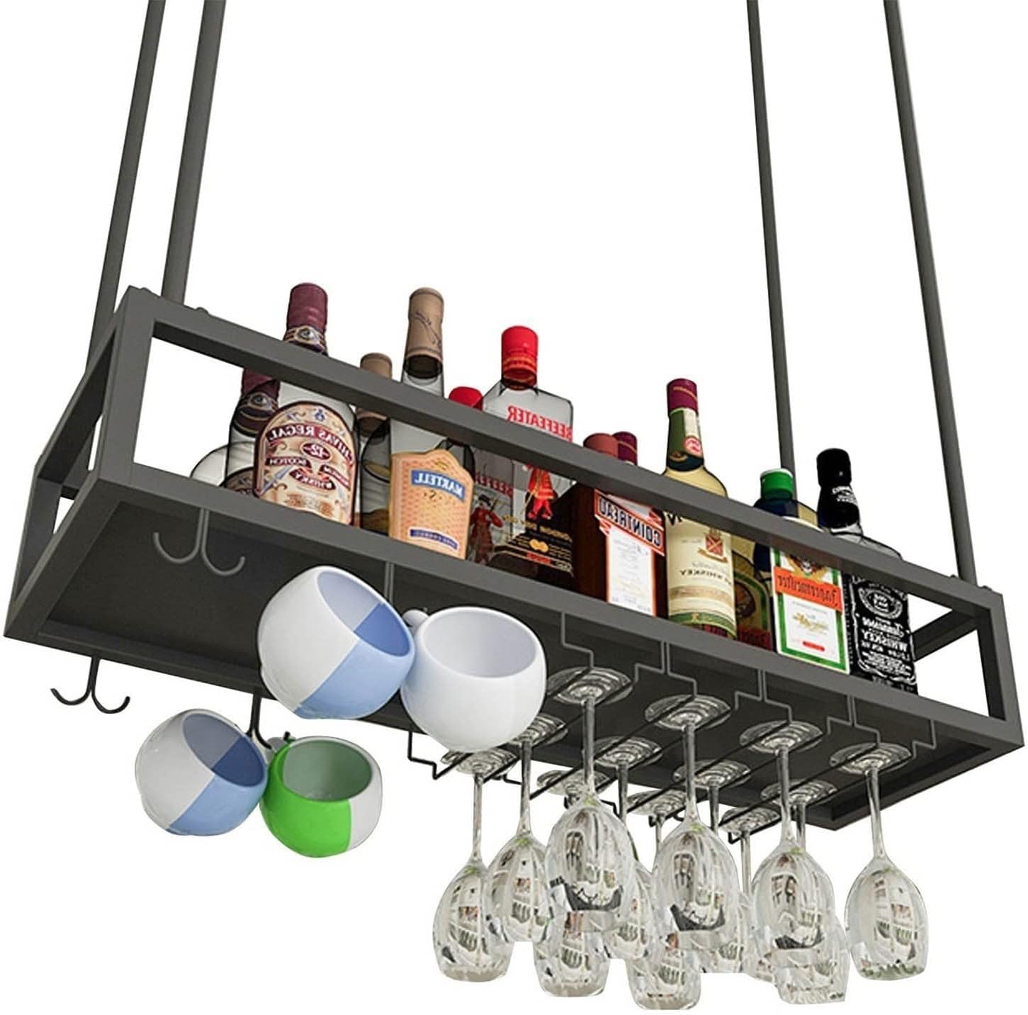 Suuim Metal Wine Glass Rack for Ceiling and Cabinet