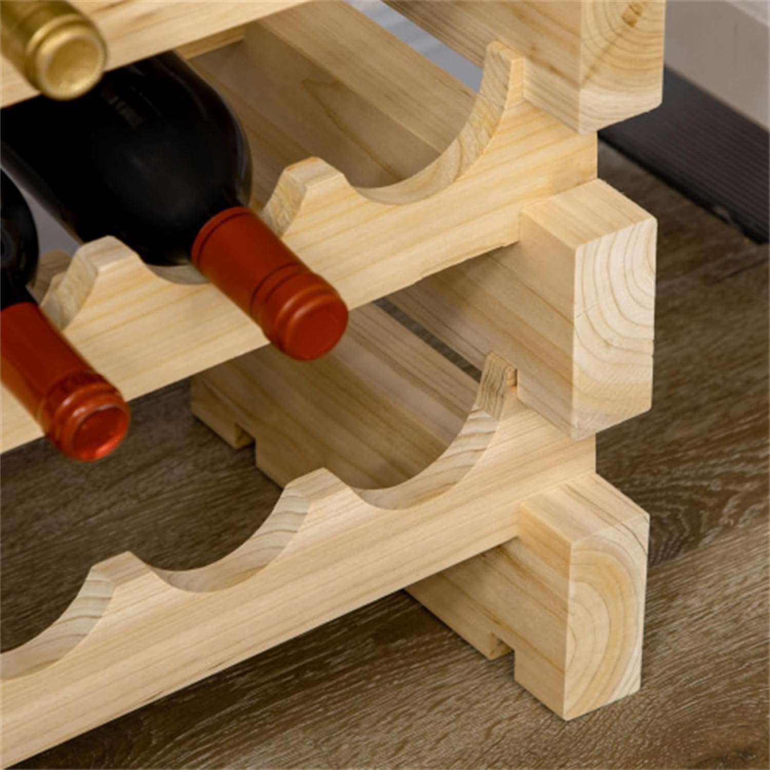 Stackable Wine Rack with 72-Bottle Capacity