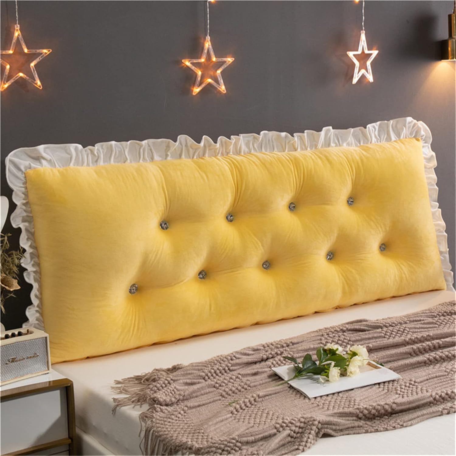 ZZYK Soft Bolster Fleece Headboard Reading Pillow