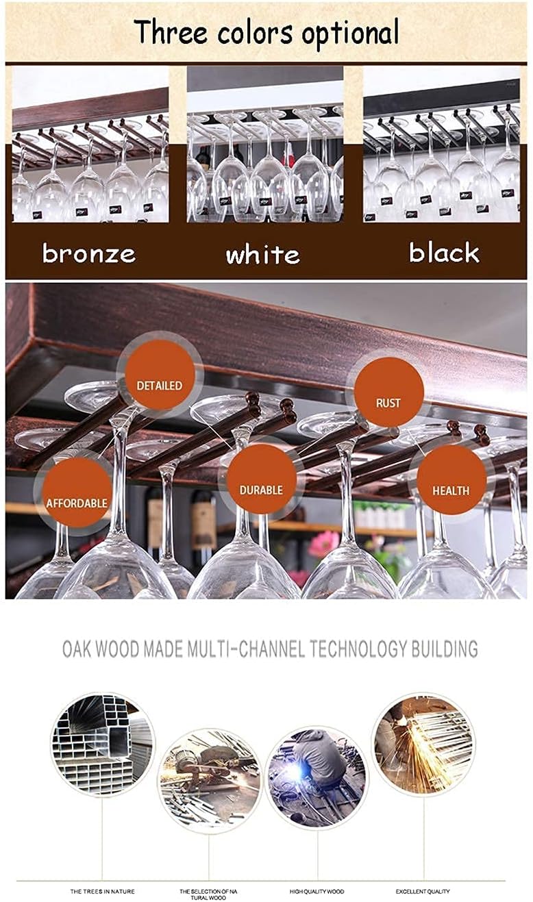 Ceiling Wine Racks Hanging Glass Holder for Kitchen Bar and Home