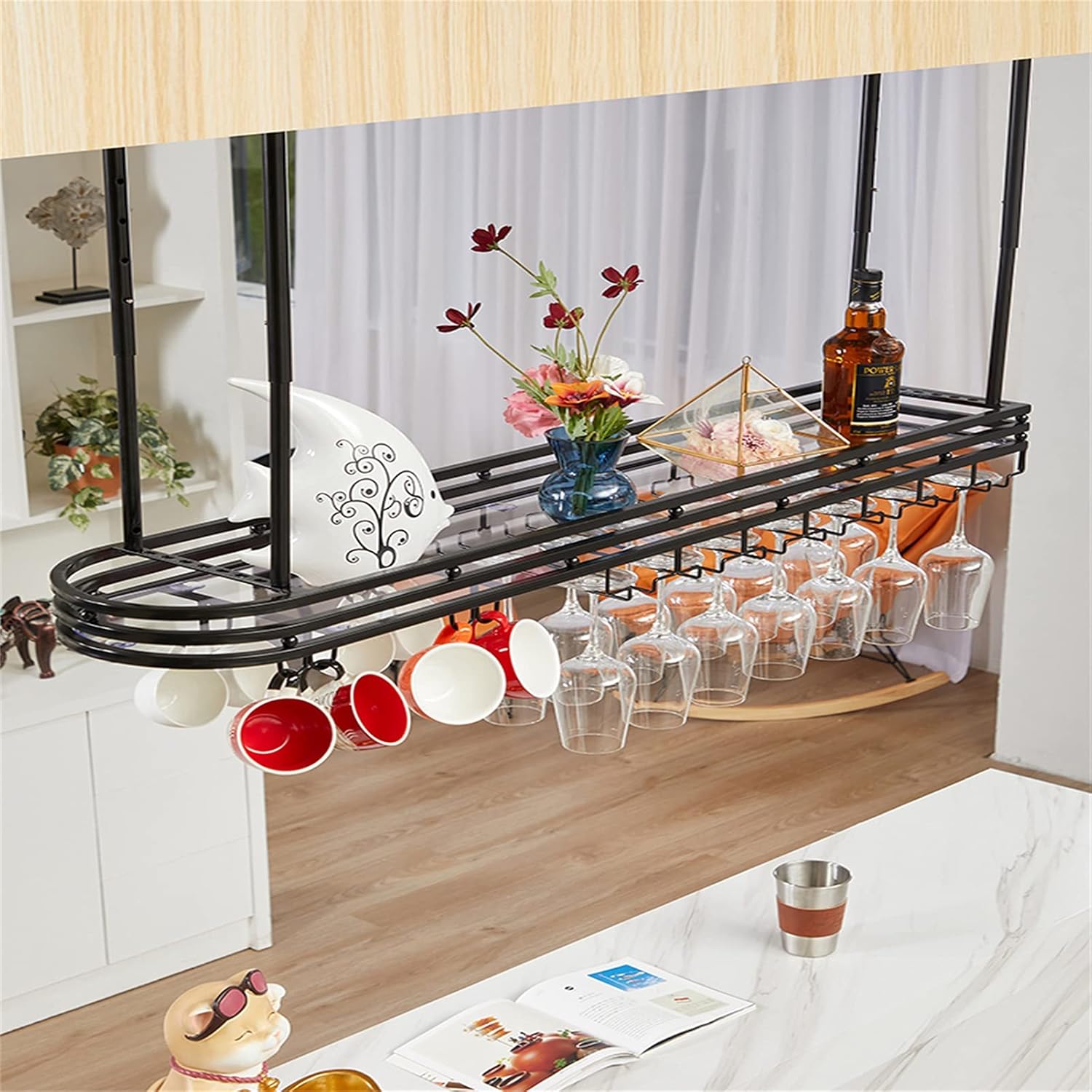 CGF Wall Mounted Wine Rack with Glass Holder