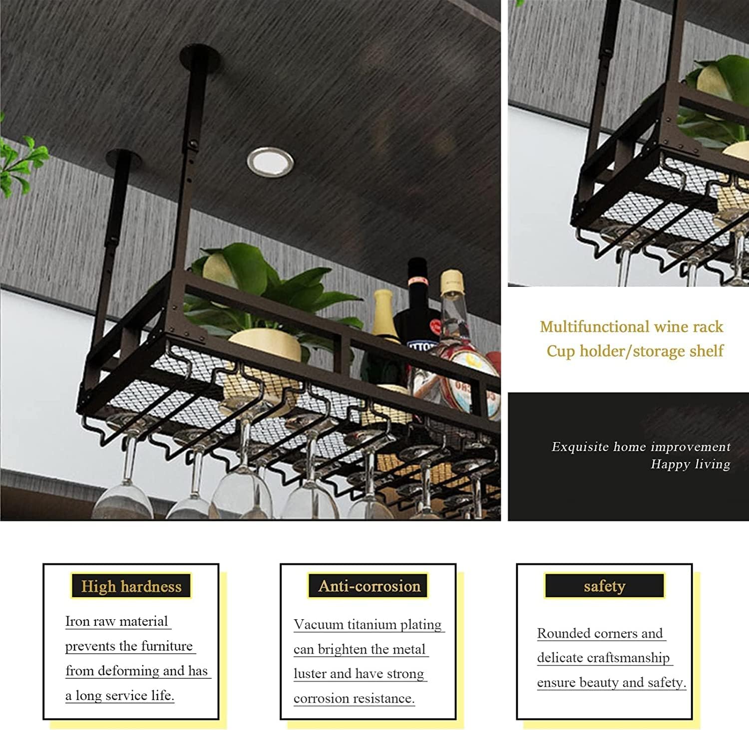 IOCCIOBB Wall-Mounted Wine Rack Holder