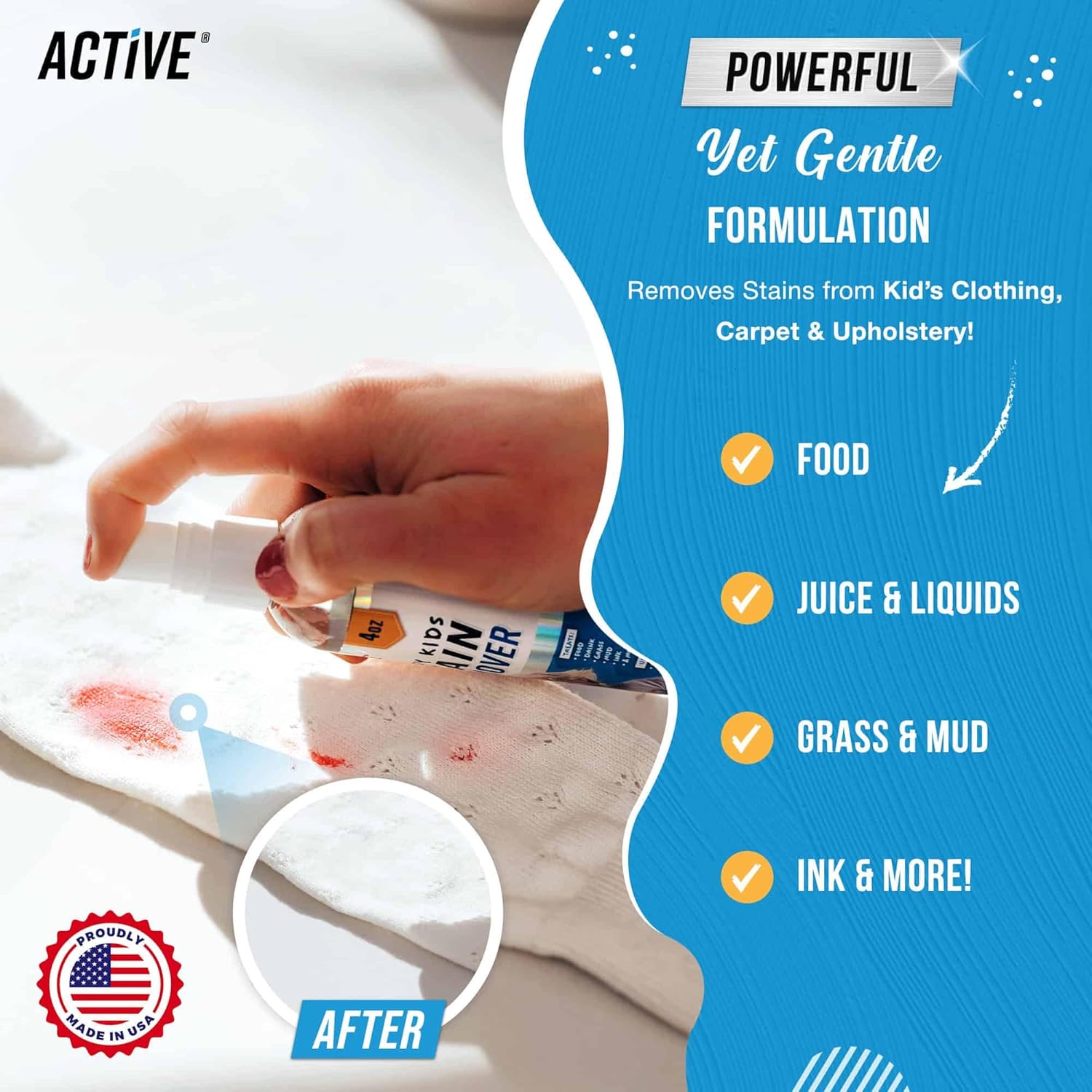 ACTIVE Messy Kids Stain Remover Spray - 4 oz