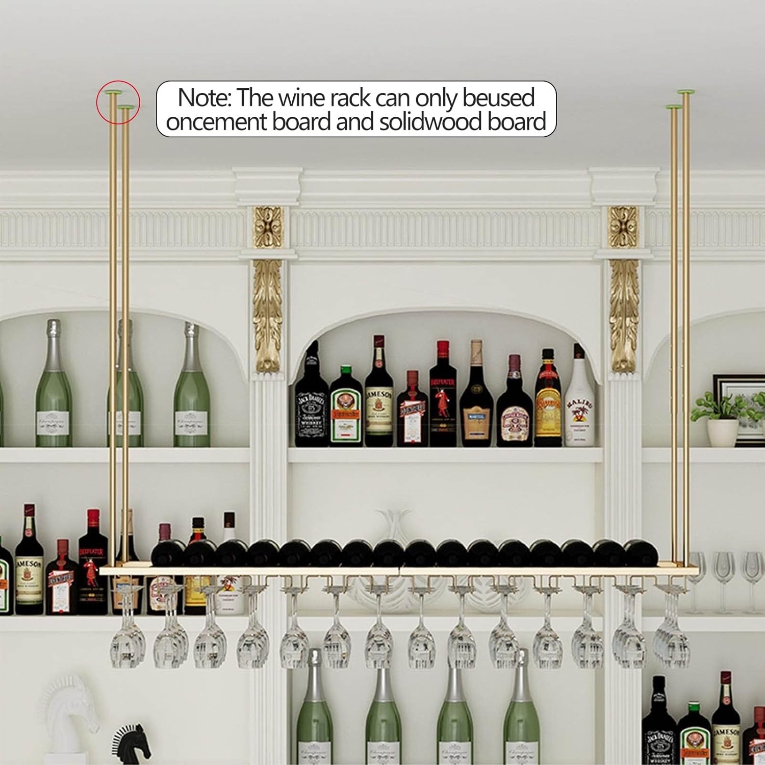 Suuim Adjustable Wine Rack for Ceiling or Wall