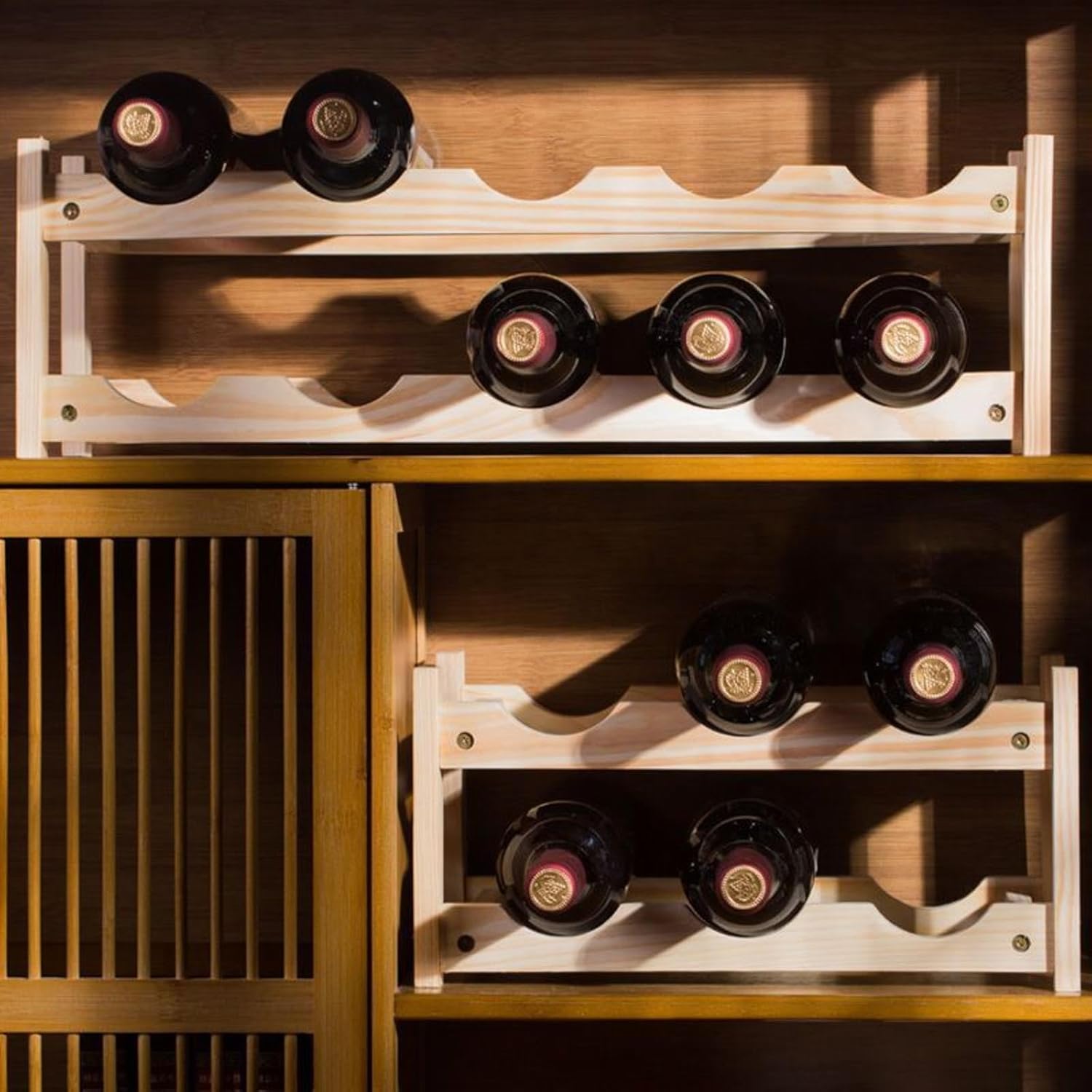 NIBHZ Modern Freestanding Wine Rack with Elegant Design
