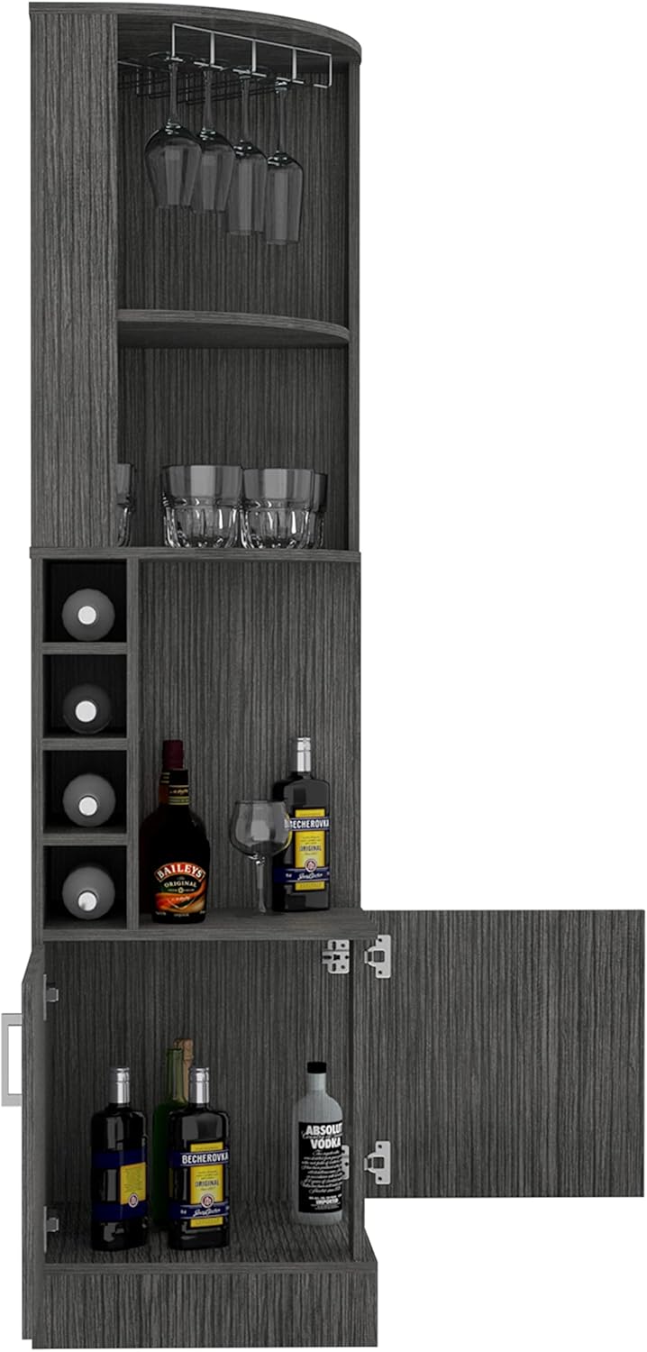 Extra Large Capacity Wine Cabinet with Double Doors and 8 Shelves