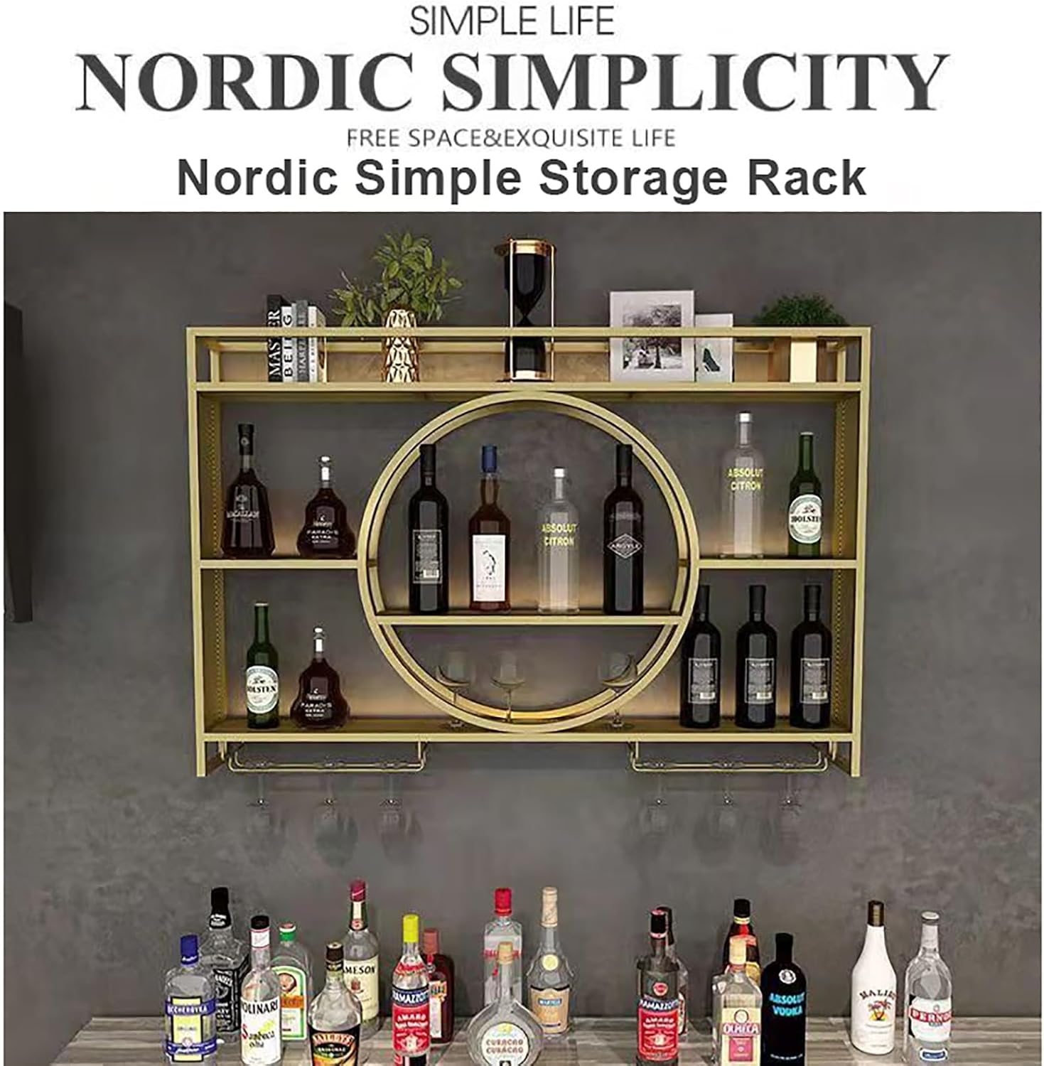 LED Wine Rack Iron Display Stand Multifunctional Storage
