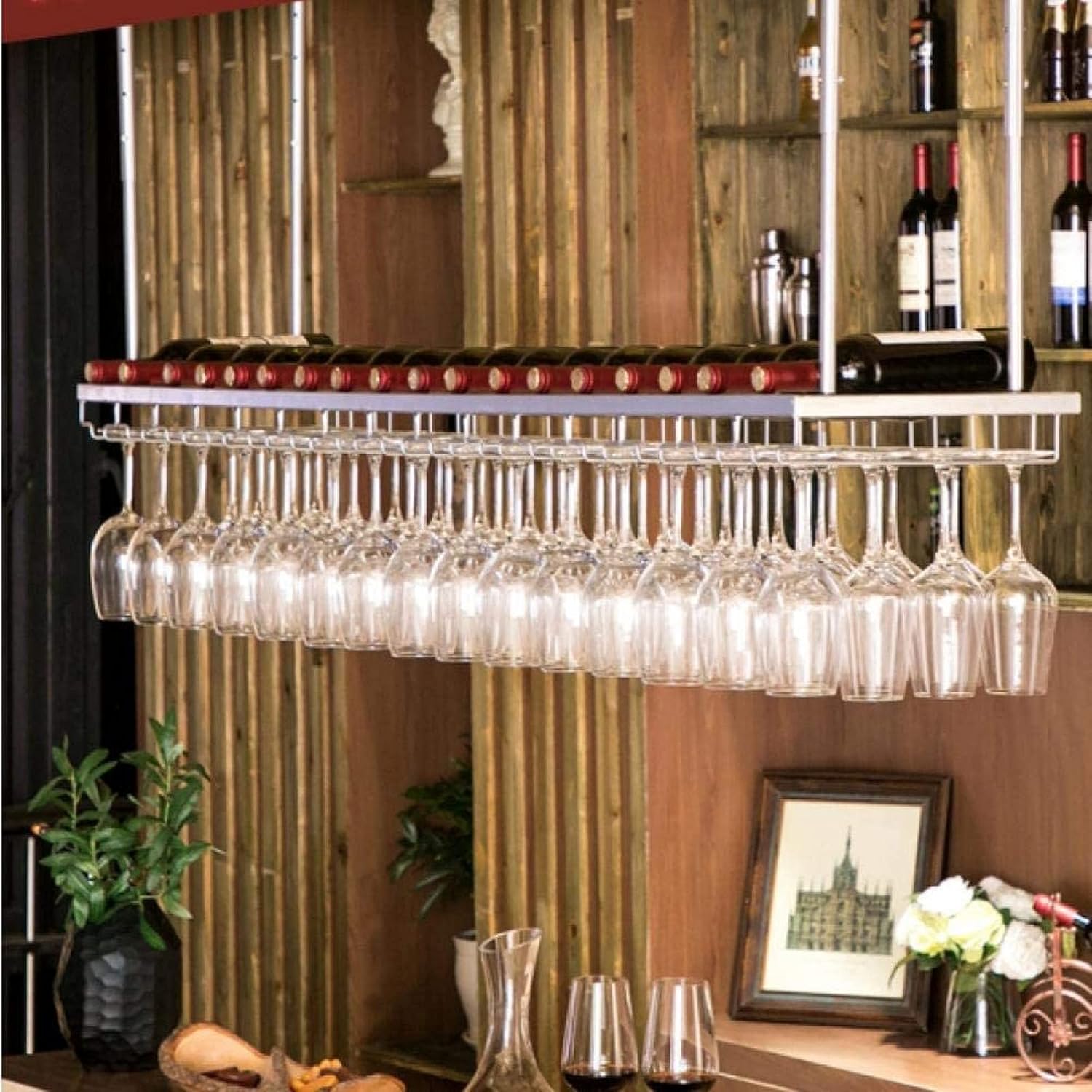 CGF- Adjustable Wine Glass Holder - Silver 10030cm