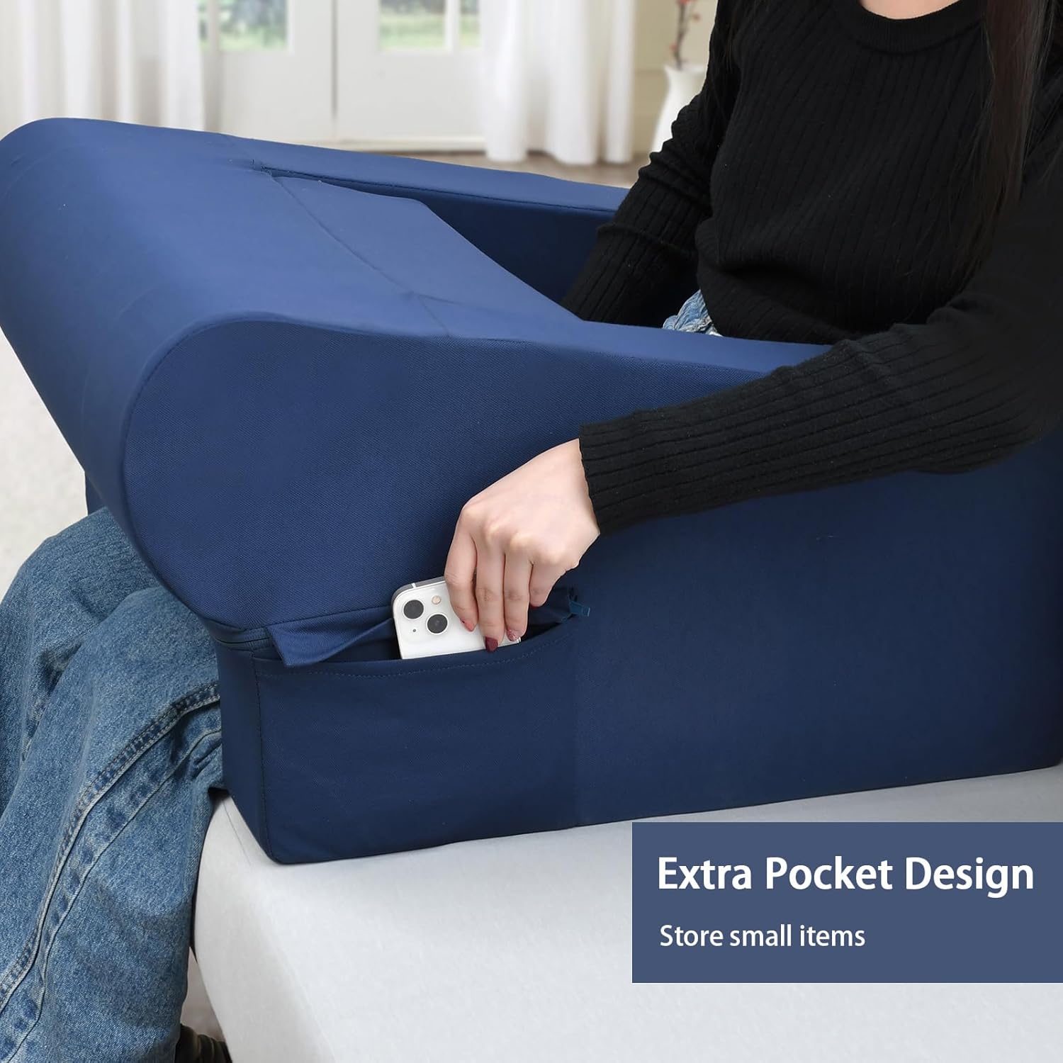 Skypatio Lap Desk Pillow with Pocket - Navy Blue