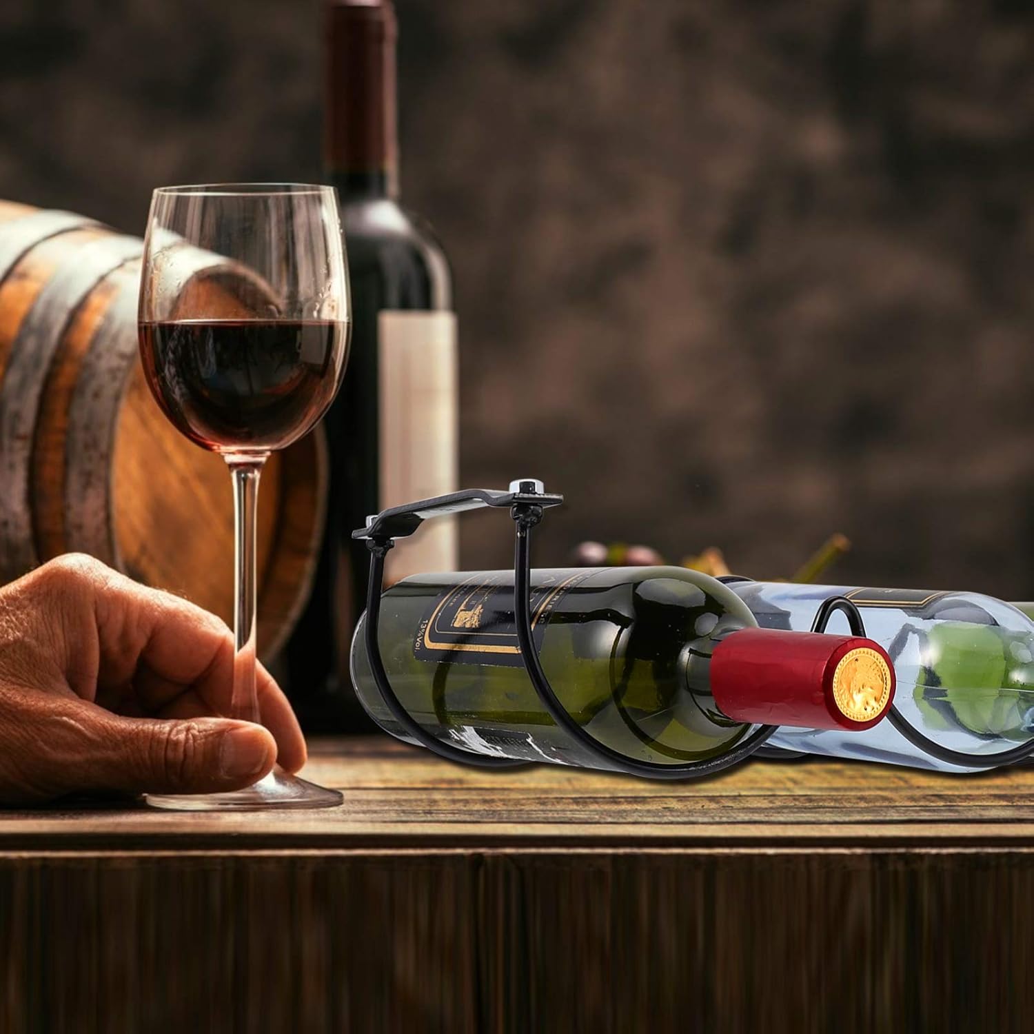 DECHOUS 2pcs Tabletop Wine Rack Holder