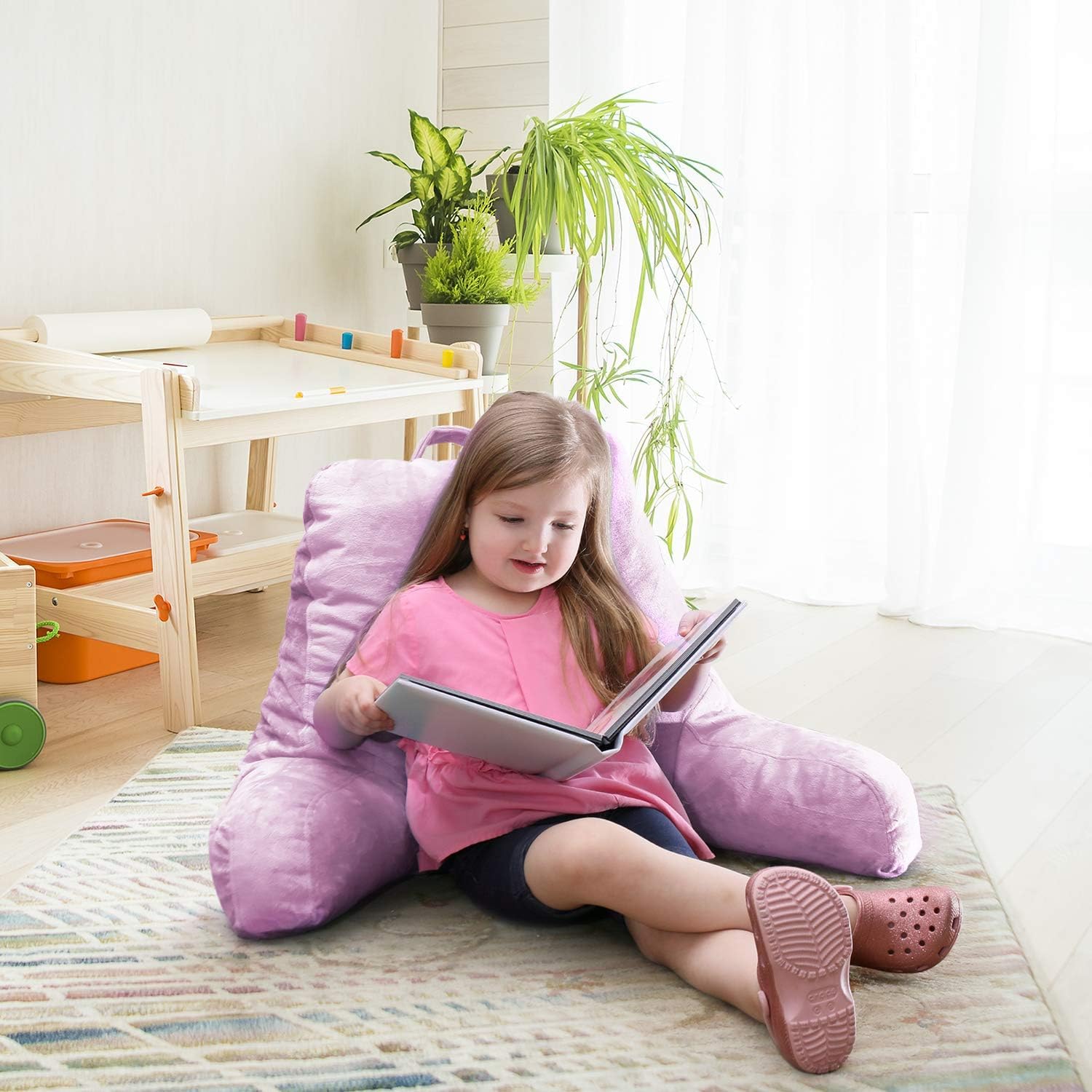 Nestl Reading Pillow with Lap Desk - Lavender 1