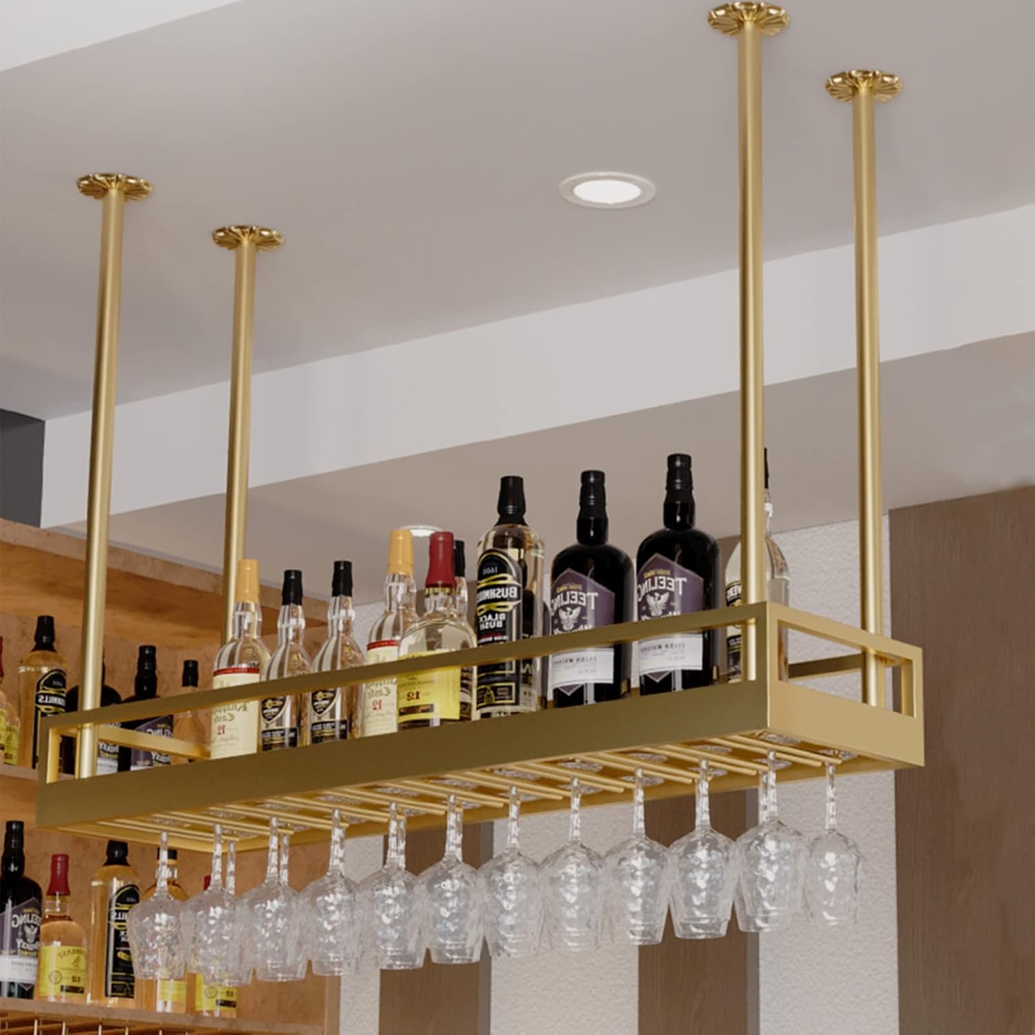 Sturdy Metal Wine Glass Holder for Kitchen and Bar