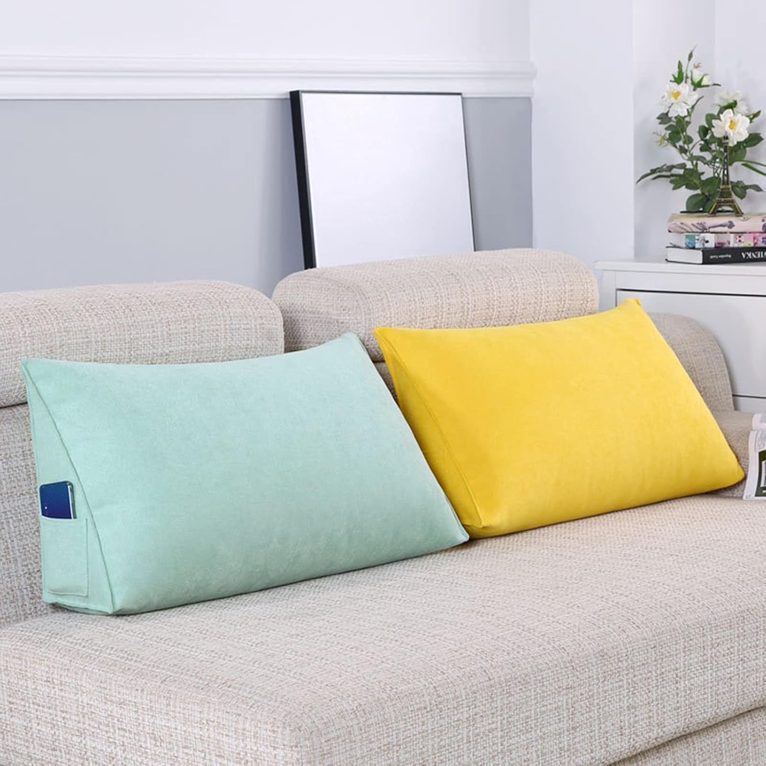 Pillow Solid Color Sofa Cushions with Removable Zipper