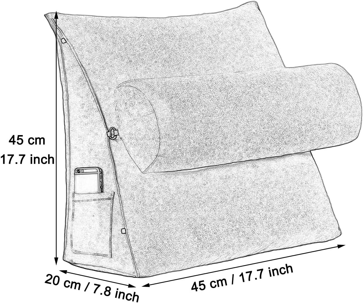 Karnado Brown Wedge Pillow for Reading and Bed Support 1