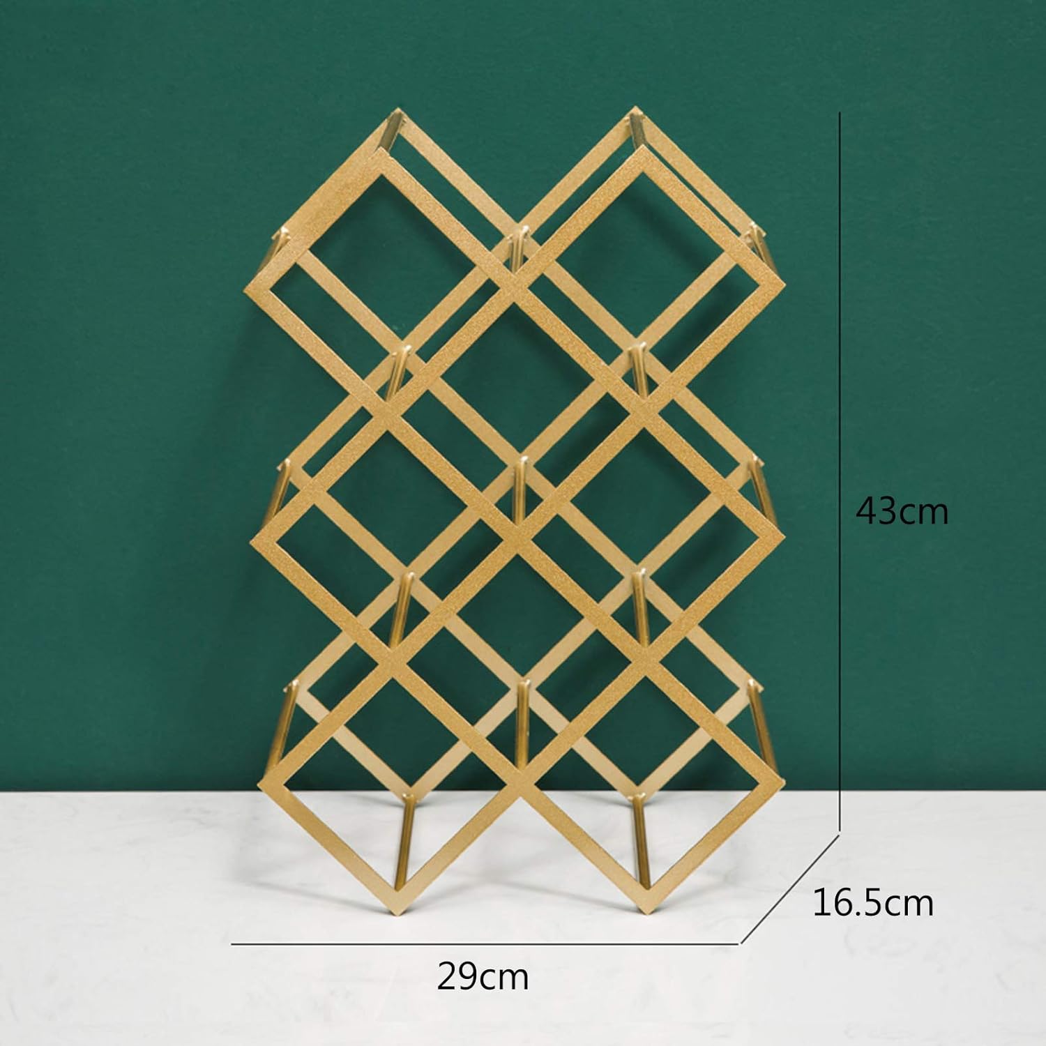Modern Wine Rack for 8 Bottles Gold Finish