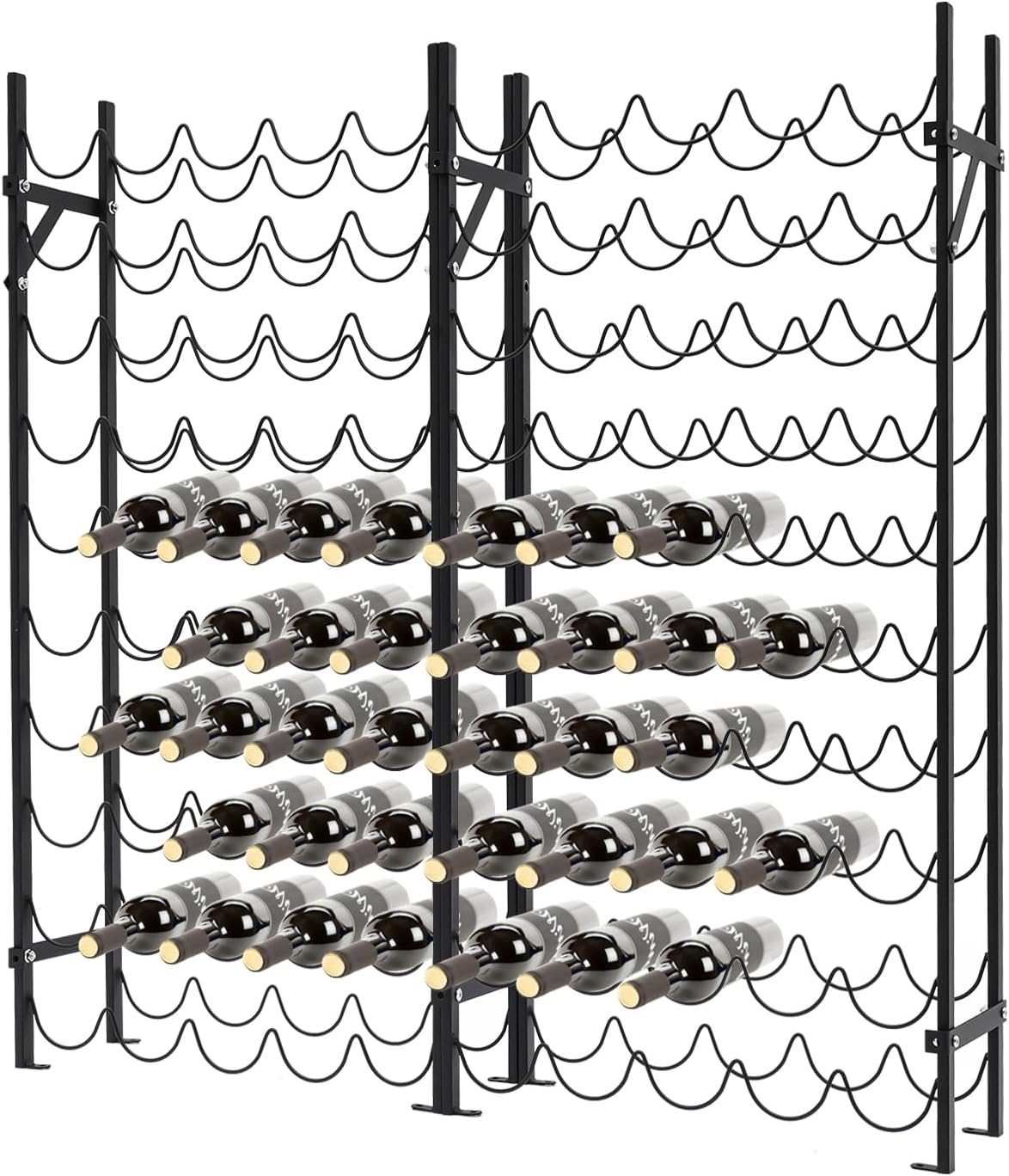 Xuthusman Freestanding Wine Rack 10-Tier Steel Black