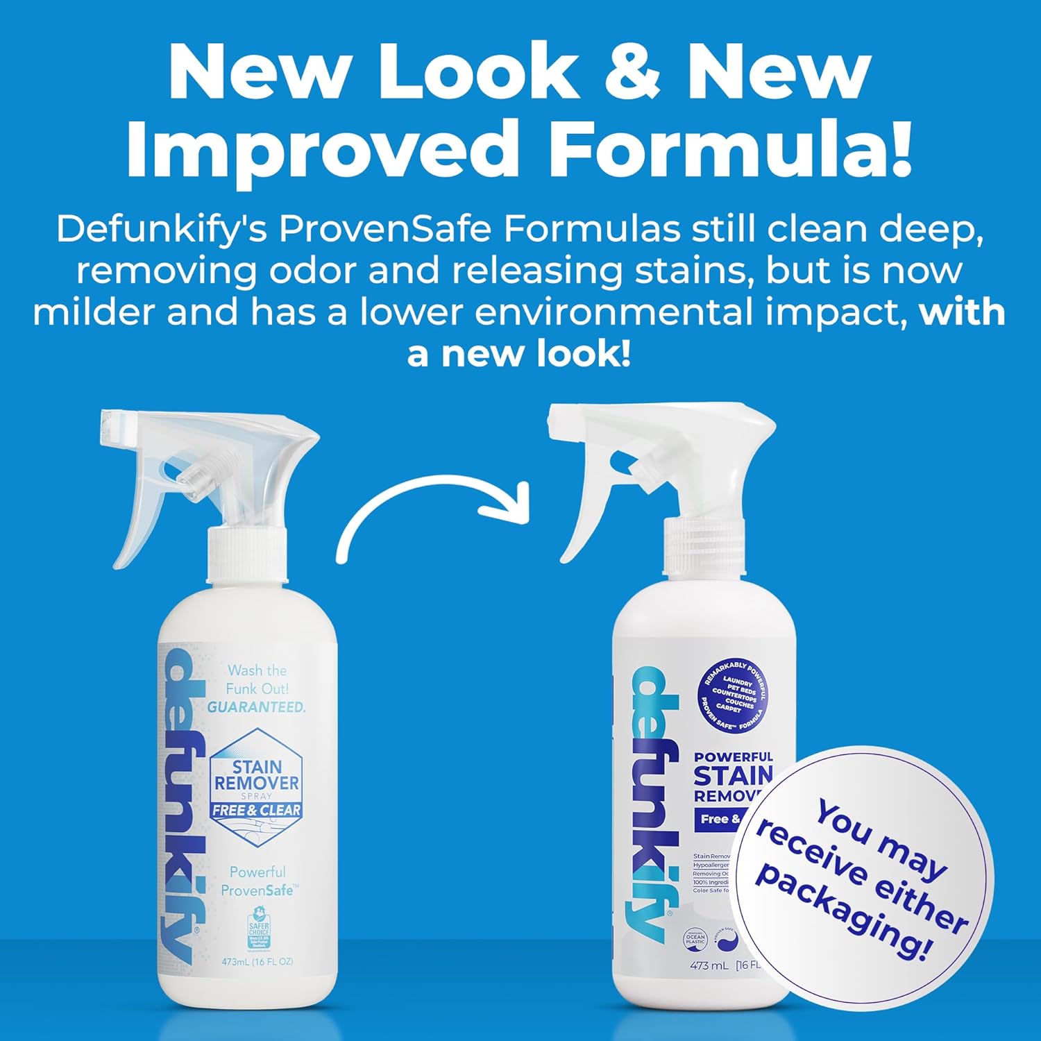 DEFUNKIFY Laundry Stain Remover Spray 16oz 2-Pack