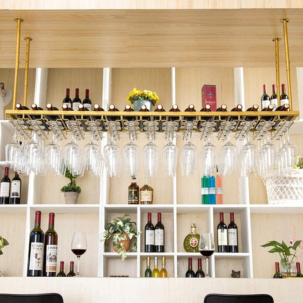 Adjustable Metal Wine Rack 120Cm Wall-Mounted Glass Holder