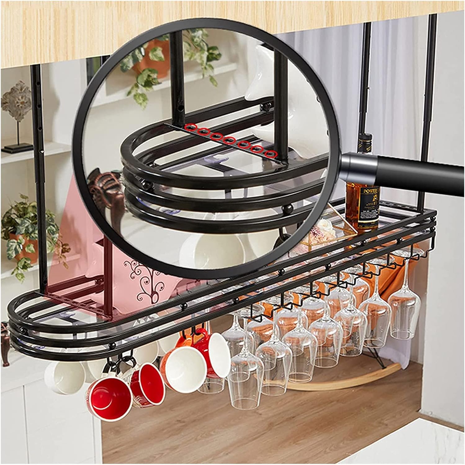 ALDEPO Wine Rack Upside Down Ceiling Holder